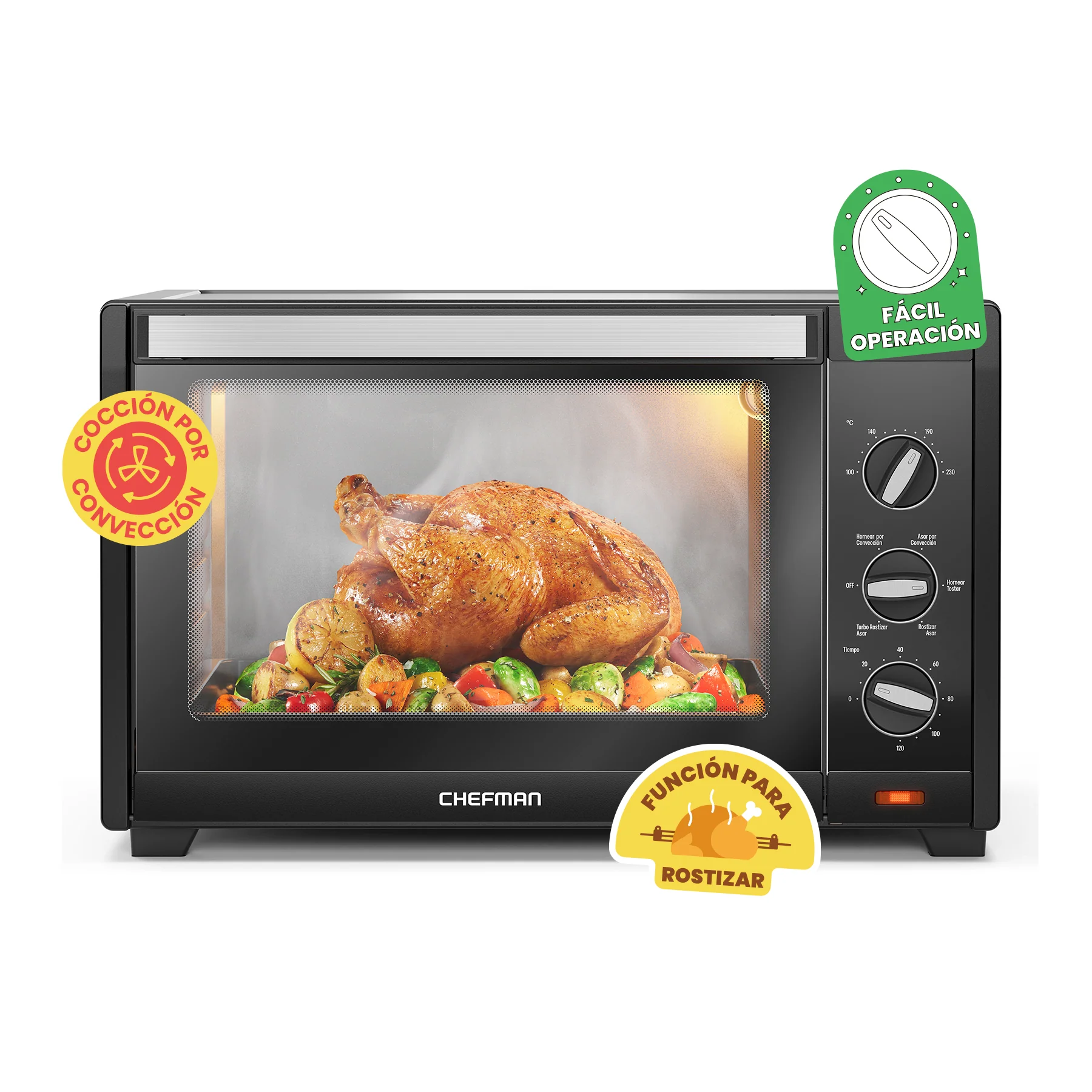 Foto 1 | Horno Tostador Chefman de Convección XXL 45l 5 en 1 Negro
