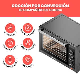 Foto 4 | Horno Tostador Chefman de Convección XXL 45l 5 en 1 Negro