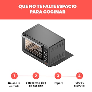 Foto 7 | Horno Tostador Chefman de Convección XXL 45l 5 en 1 Negro
