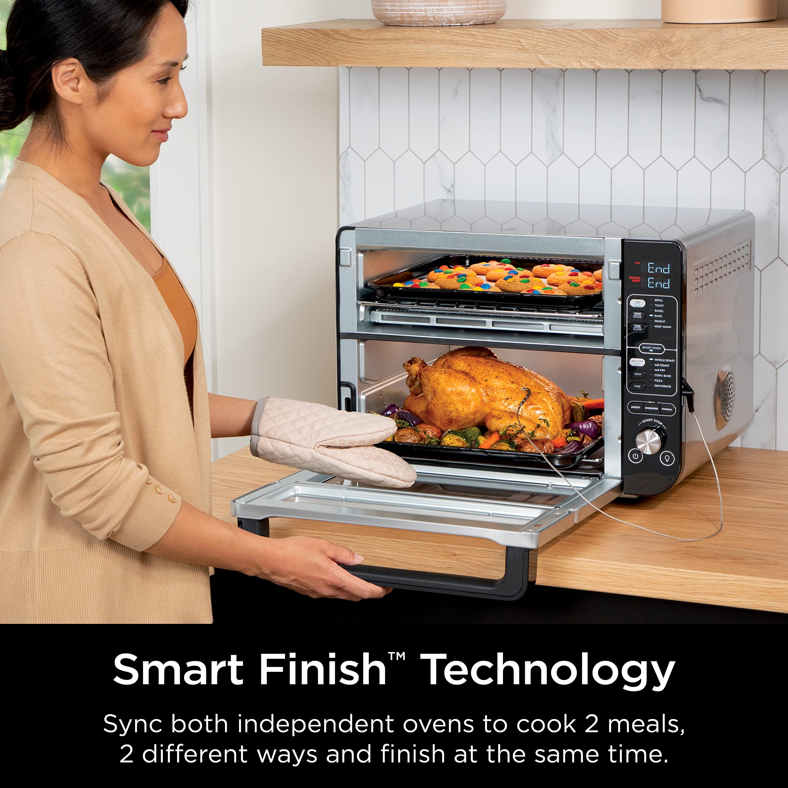 Foto 6 pulgar | Horno Doble Ninja Dct401 12 En 1 Con Flexdoor de Acero Inoxidable - Venta Internacional