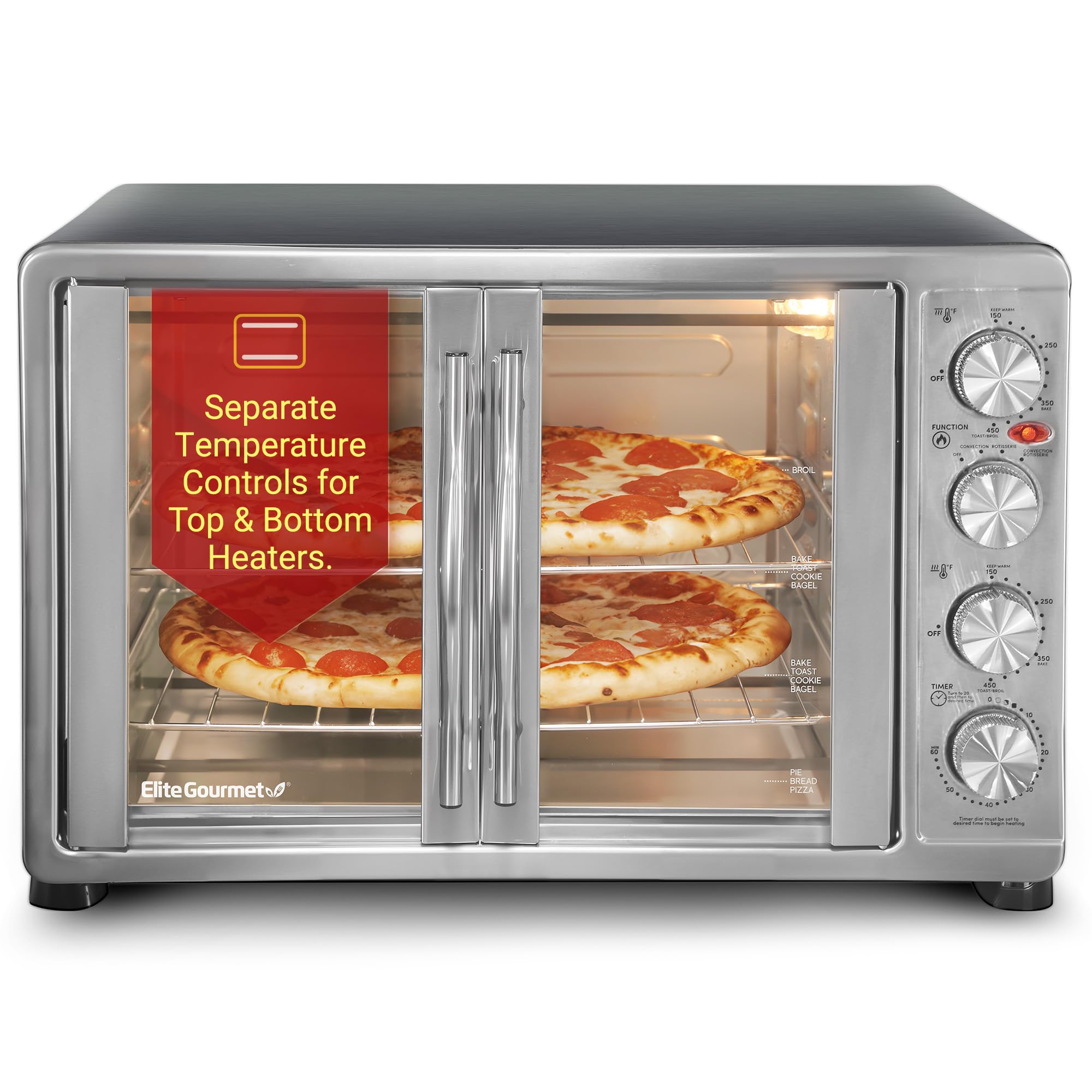 Foto 2 pulgar | Horno de Convección Elite Gourmet de 45 L-Venta Internacional