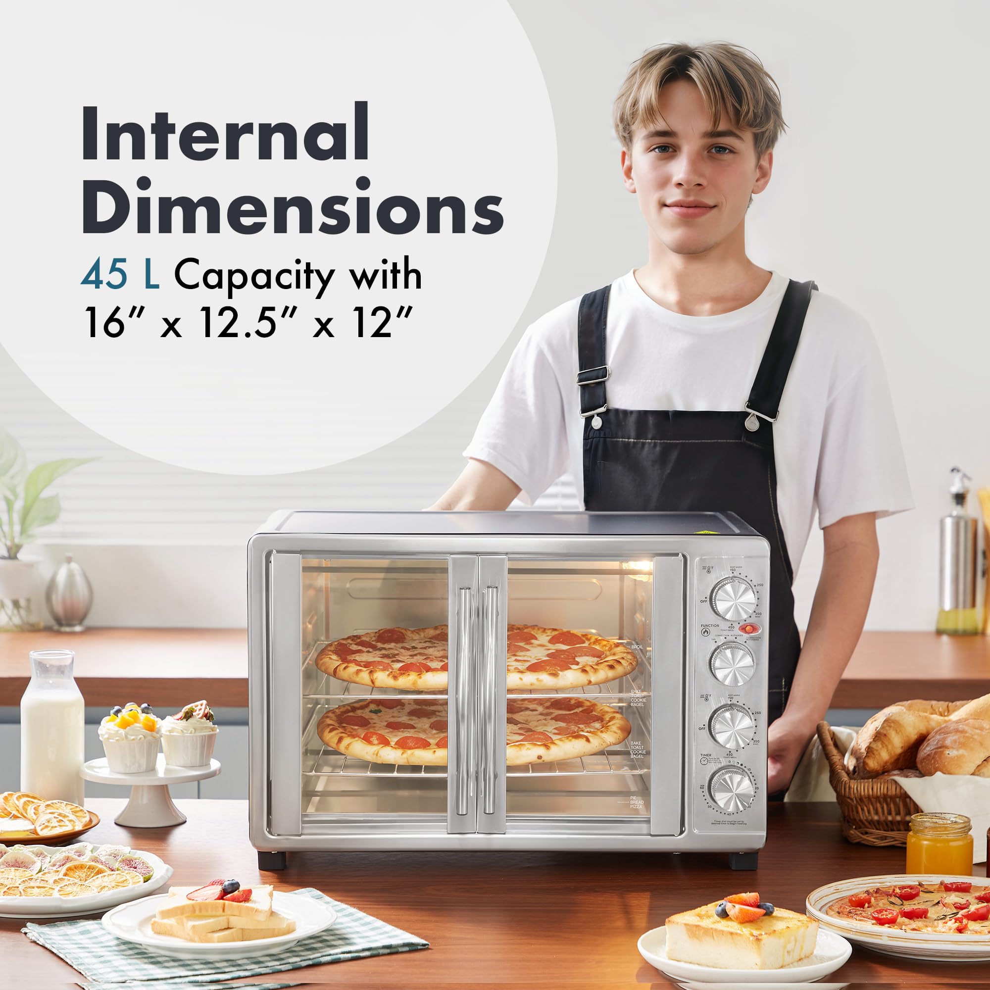 Foto 3 pulgar | Horno de Convección Elite Gourmet de 45 L-Venta Internacional
