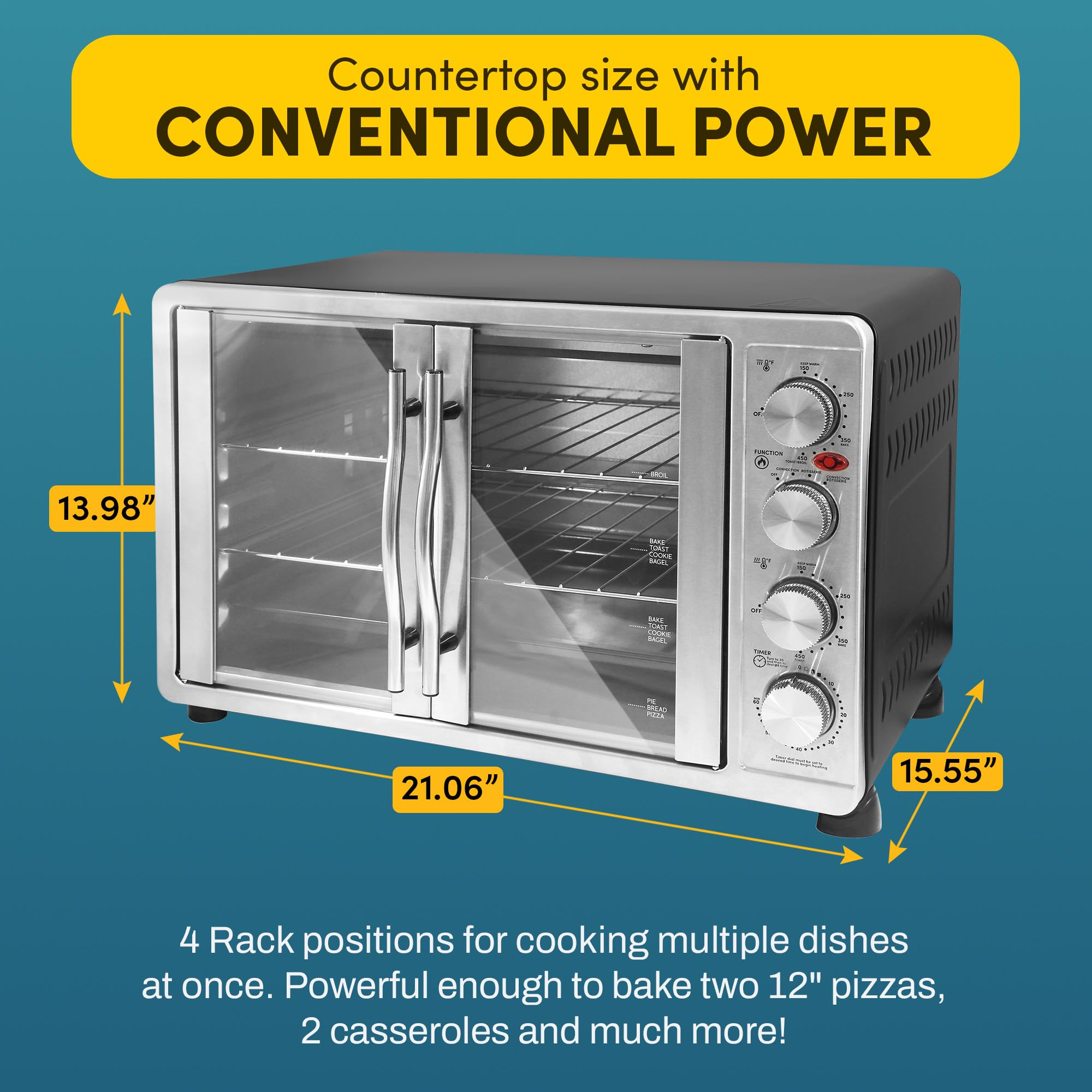 Foto 5 pulgar | Horno de Convección Elite Gourmet de 45 L-Venta Internacional