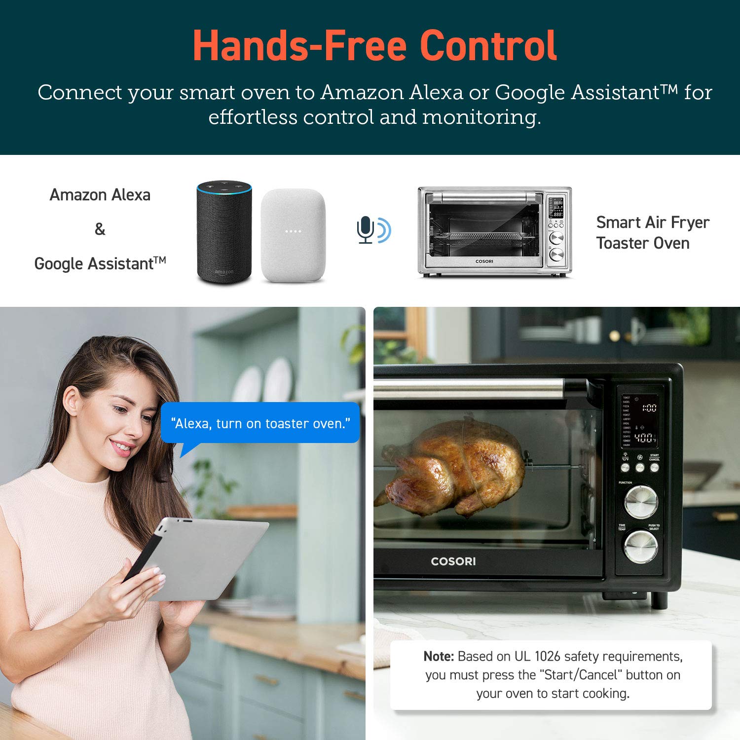 Foto 3 pulgar | Horno Tostador Air Fryer Cosori 32qt 13 en 1 con Aplicación y Control por Voz - Venta Internacional
