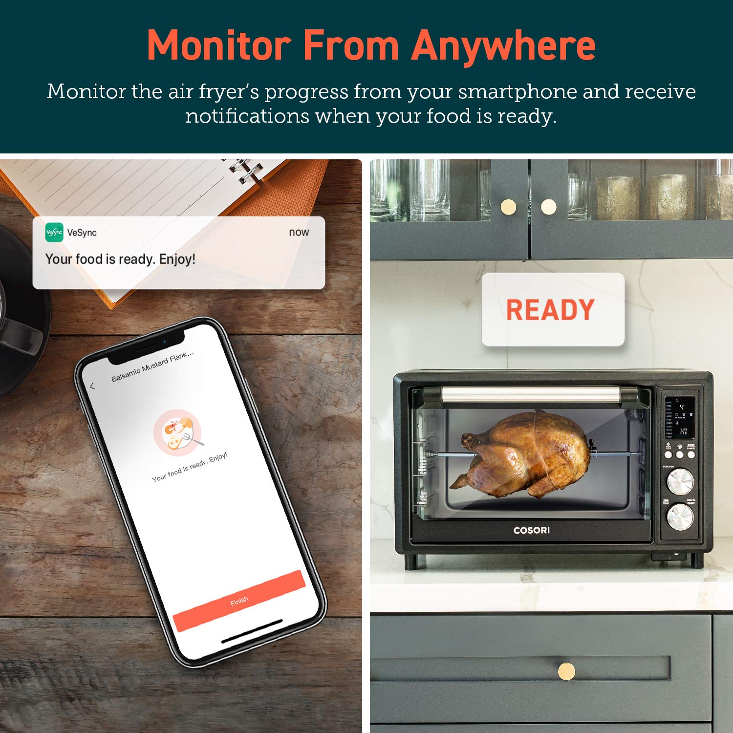 Foto 4 pulgar | Horno Tostador Air Fryer Cosori 32qt 13 en 1 con Aplicación y Control por Voz - Venta Internacional