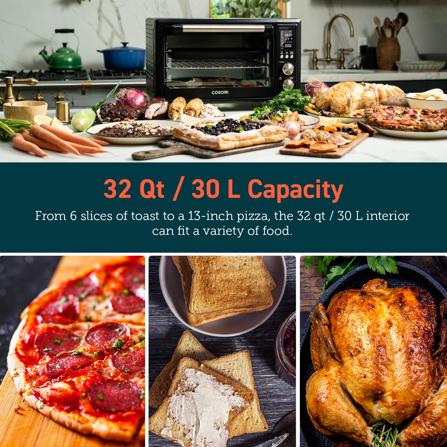 Foto 5 pulgar | Horno Tostador Air Fryer Cosori 32qt 13 en 1 con Aplicación y Control por Voz - Venta Internacional