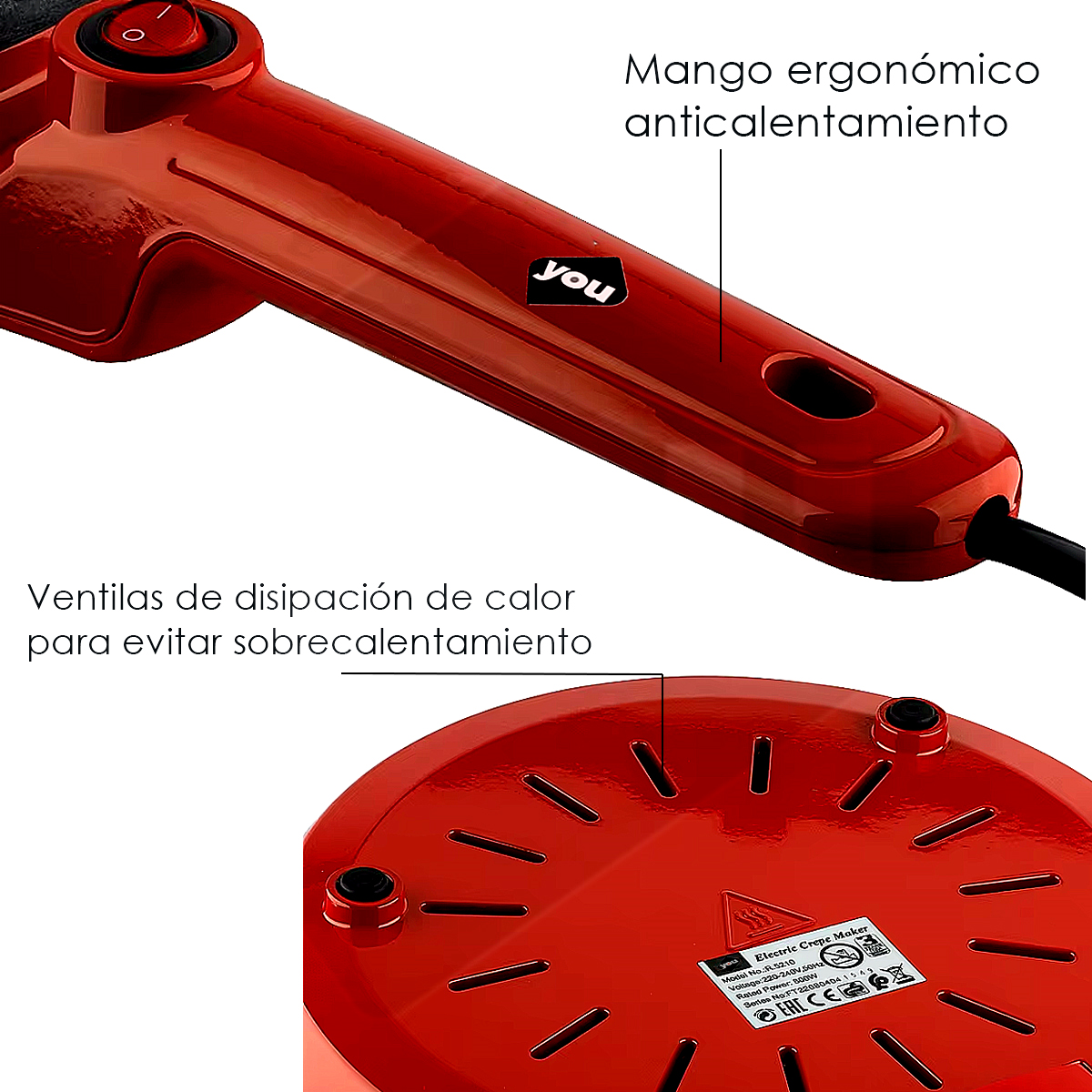 Foto 6 | Crepera Eléctrica You con Antiadherente 24 Cm