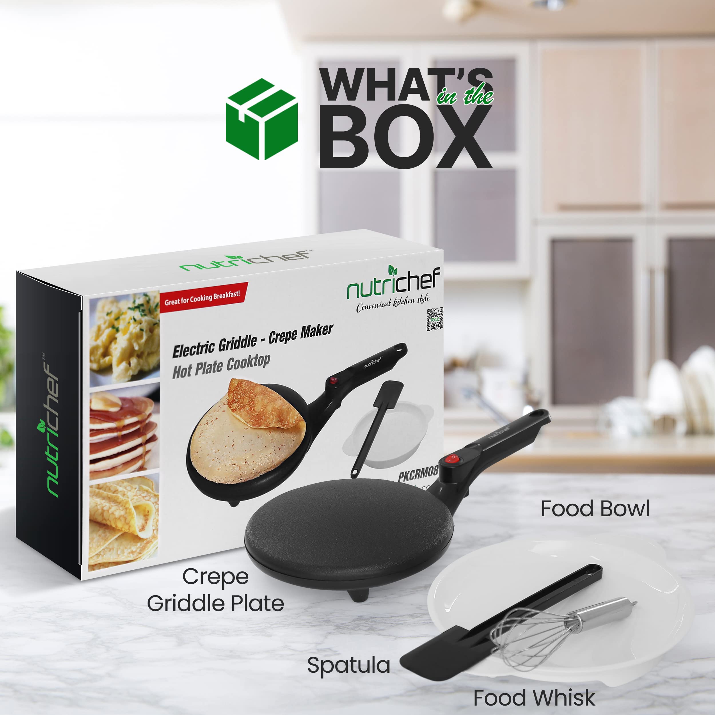 Foto 2 | Crepera Eléctrica NutriChef Antiadherente 20 cm con Accesorios - Venta Internacional