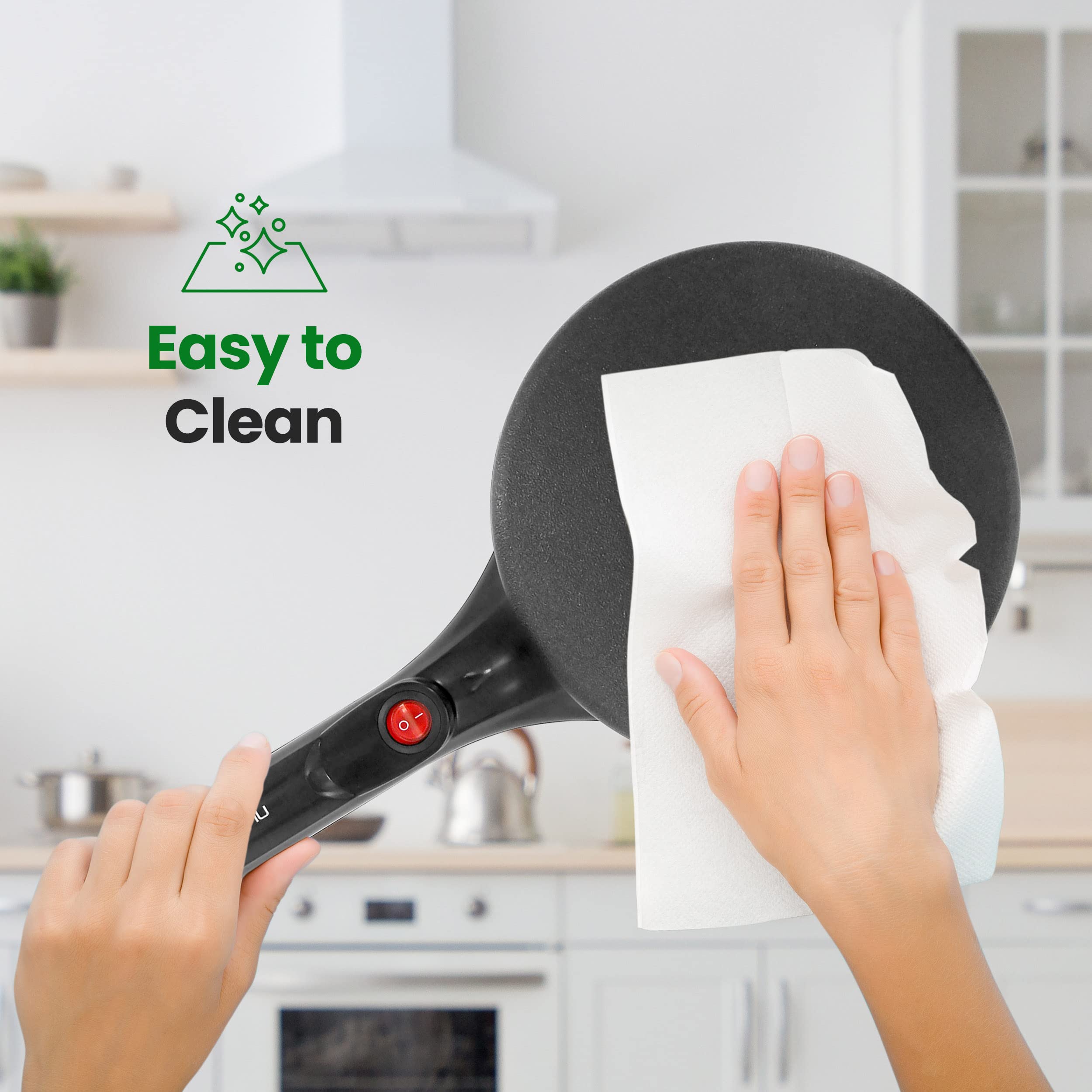 Foto 8 pulgar | Crepera Eléctrica NutriChef Antiadherente 20 cm con Accesorios - Venta Internacional