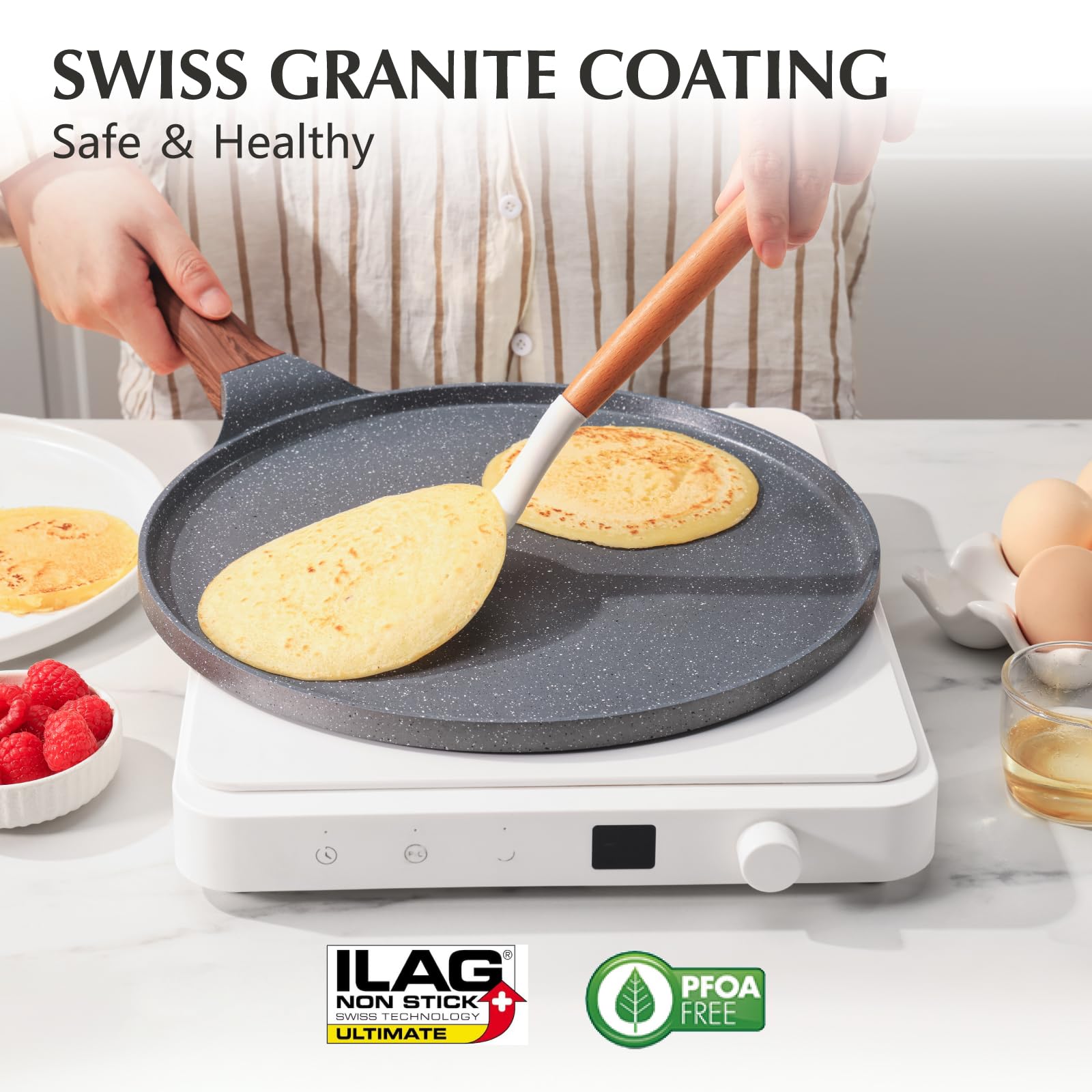 Foto 3 pulgar | Sartén para Crepas Sensarte Antiadherente Granito Suizo 26 Cm - Venta Internacional