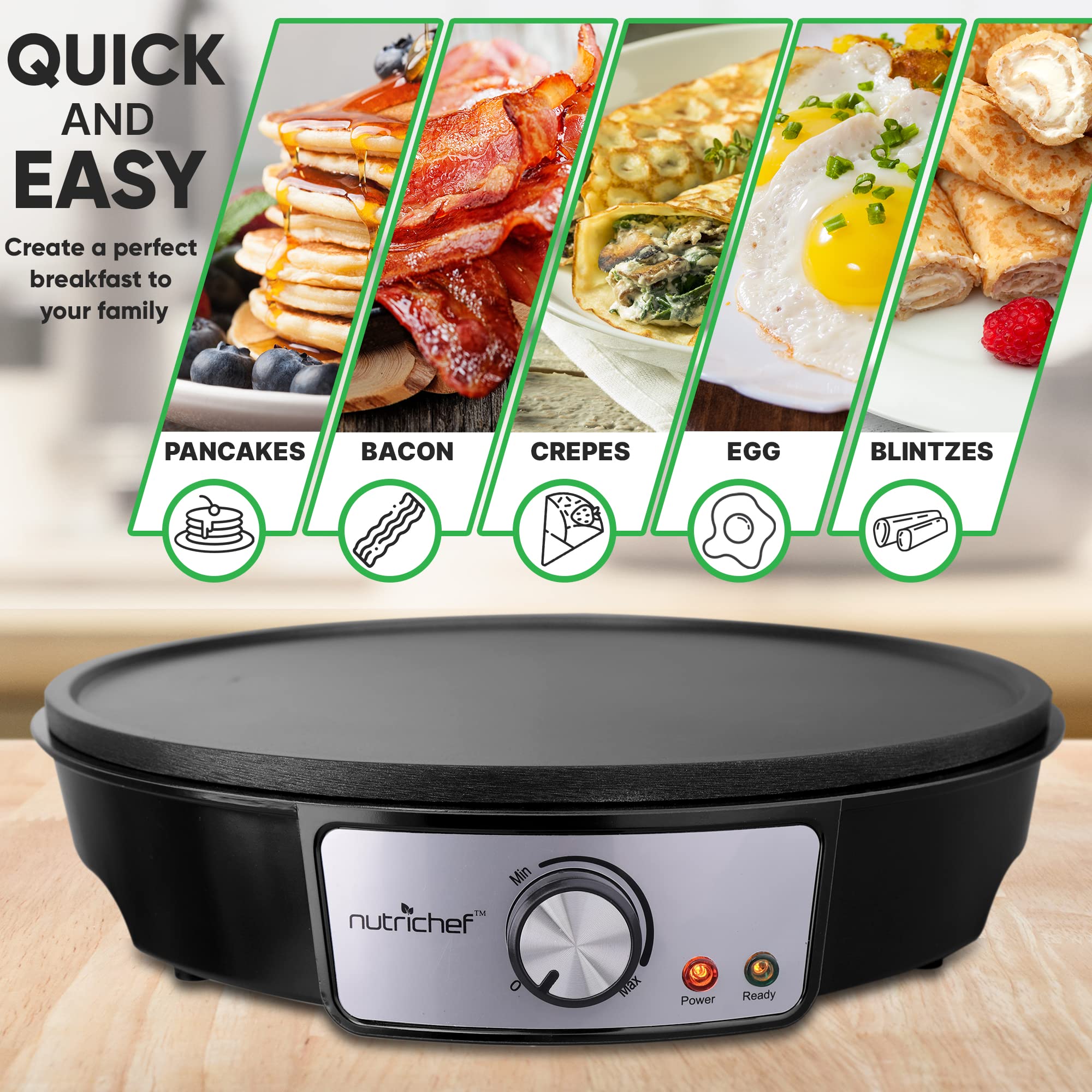 Foto 3 pulgar | Plancha Y Crepera Eléctrica Nutrichef 30 Cm - Venta Internacional.
