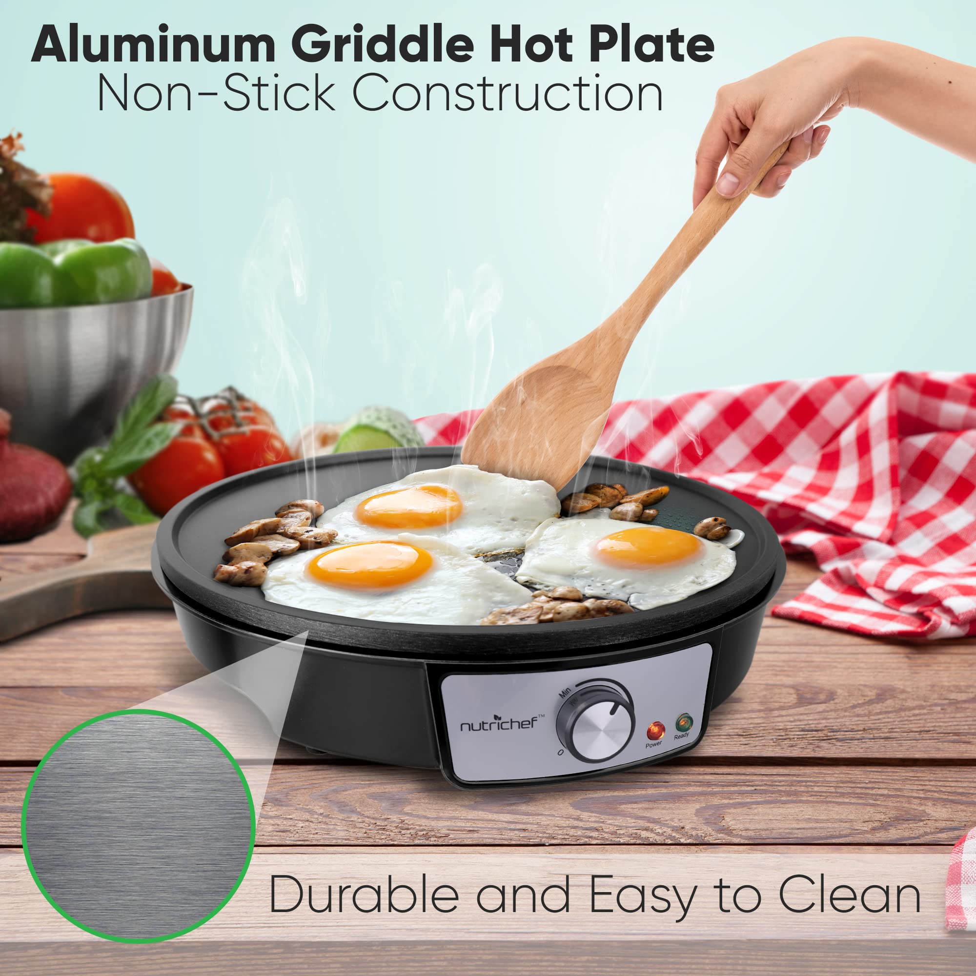 Foto 4 | Plancha Y Crepera Eléctrica Nutrichef 30 Cm - Venta Internacional.