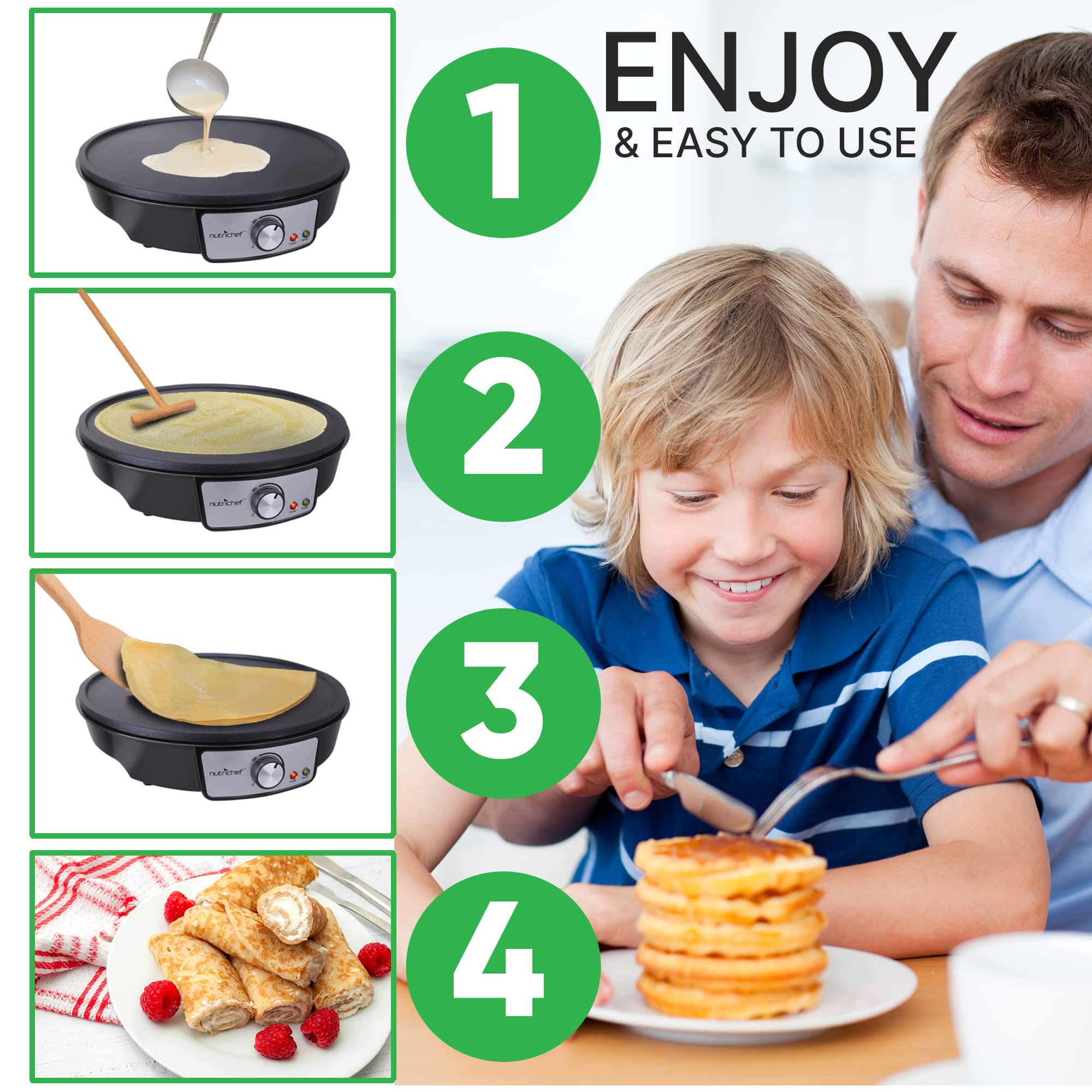 Foto 6 | Plancha Y Crepera Eléctrica Nutrichef 30 Cm - Venta Internacional.