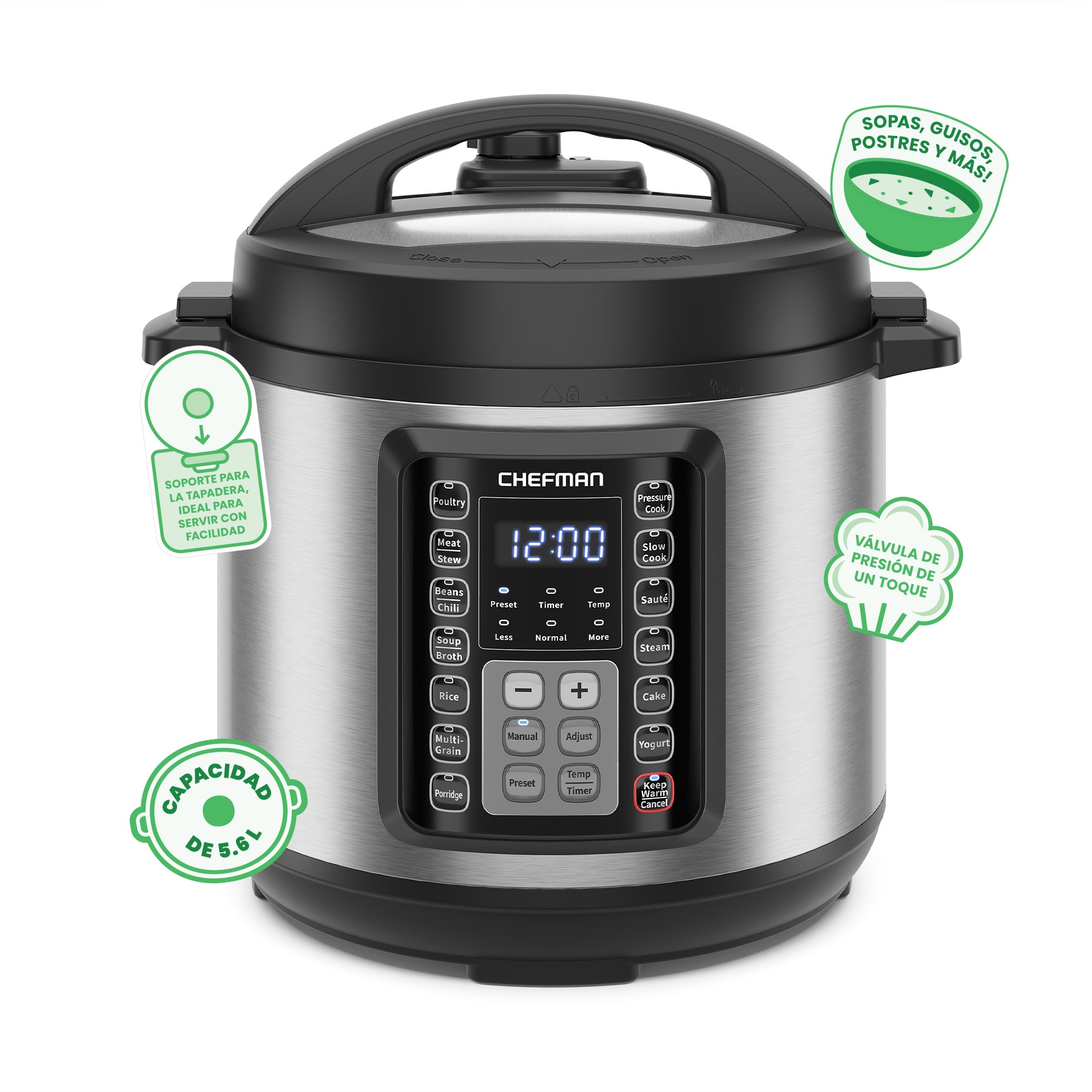 Olla A Presión Programable 9 En 1 Chefman $1,769