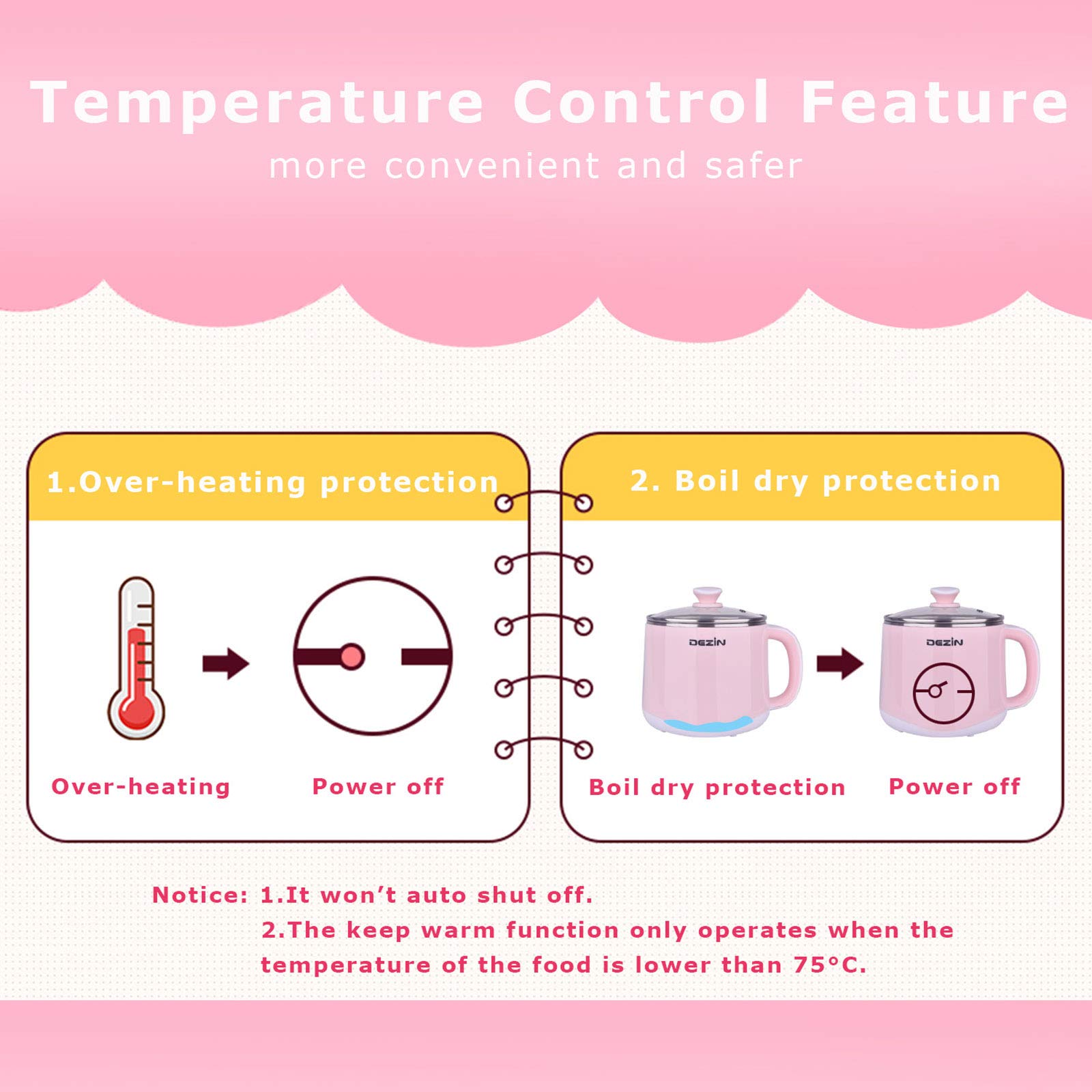 Foto 4 pulgar | Olla Eléctrica Dezin De 1,6 L Con Vaporizador De Acero Inoxidable - Venta Internacional.
