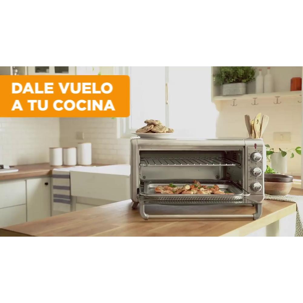 Foto 5 pulgar | Horno Tostador Black+Decker Air Fry Convección 6 Rebanadas Plata