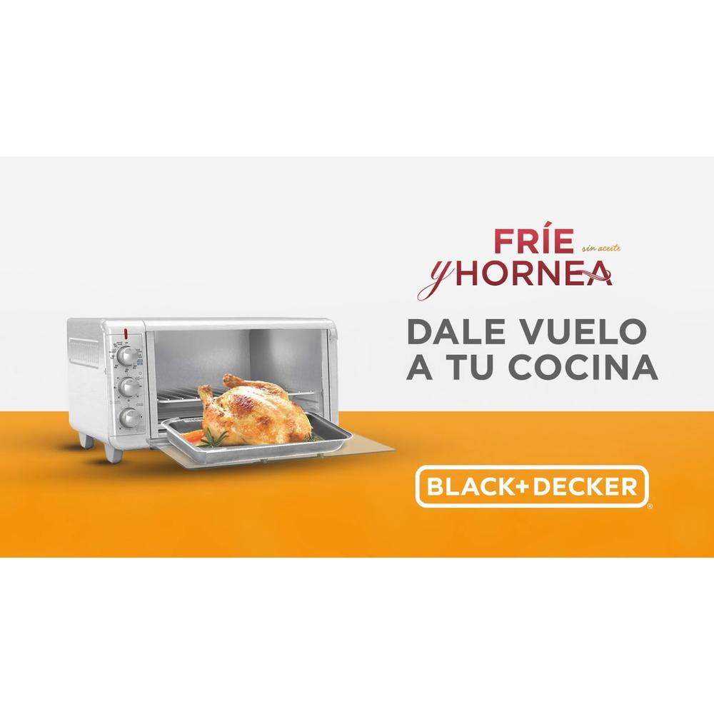 Foto 7 pulgar | Horno Tostador Black+Decker Air Fry Convección 6 Rebanadas Plata