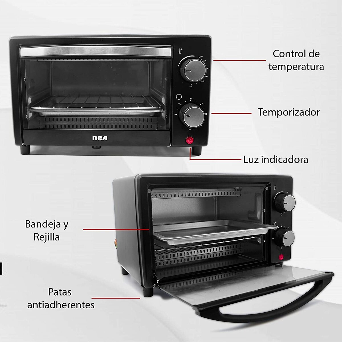 Foto 3 pulgar | Horno Eléctrico de Mesa RCA RC-9L color Negro 800w 9L