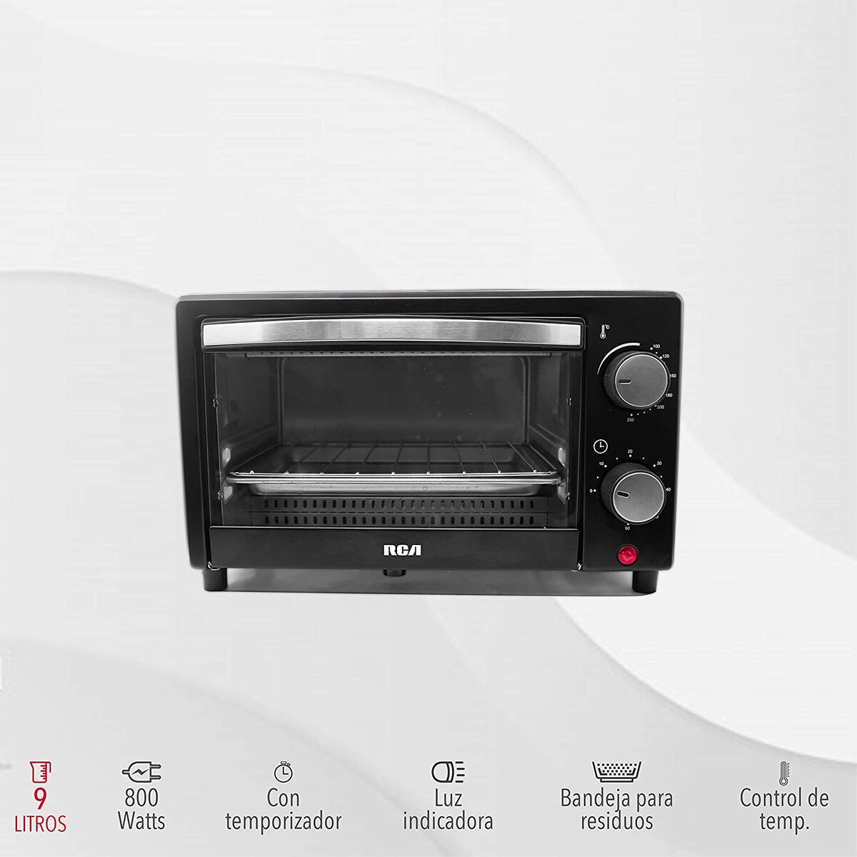 Foto 4 pulgar | Horno Eléctrico de Mesa RCA RC-9L color Negro 800w 9L