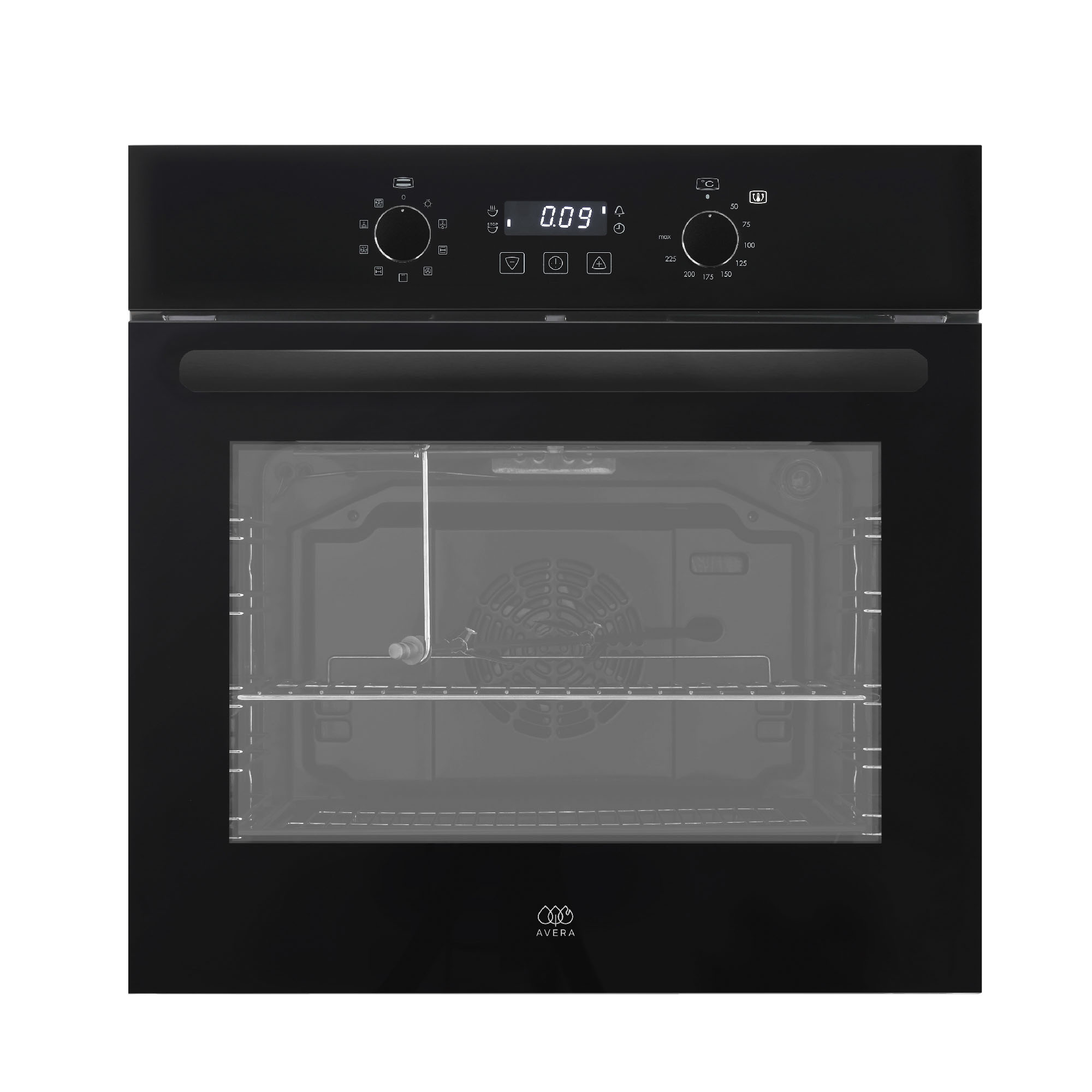 Horno Eléctrico Empotrable Avera HEL02D color Negro 67L Panel Digital 220v