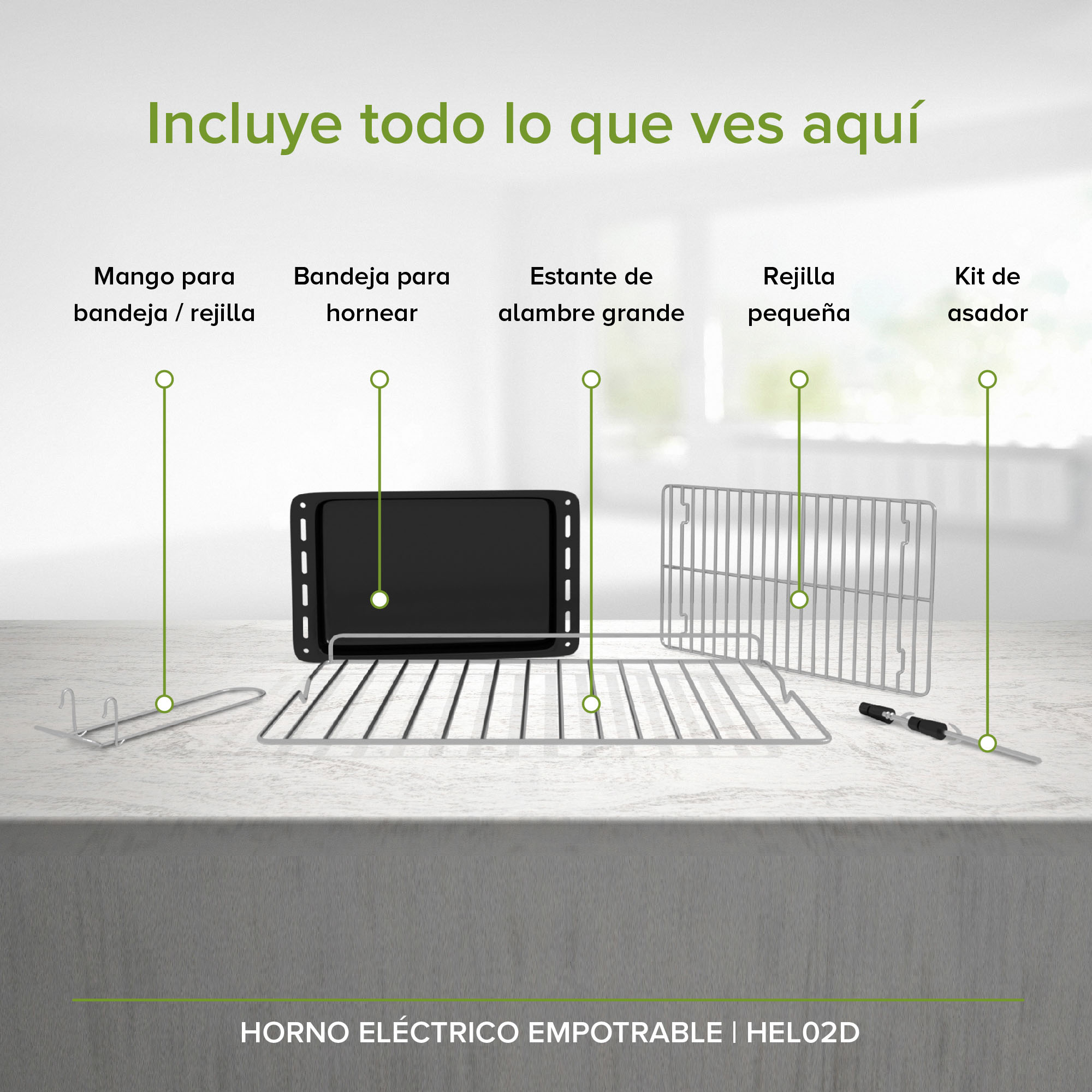 Foto 6 | Horno Eléctrico Empotrable Avera HEL02D color Negro 67L Panel Digital 220v