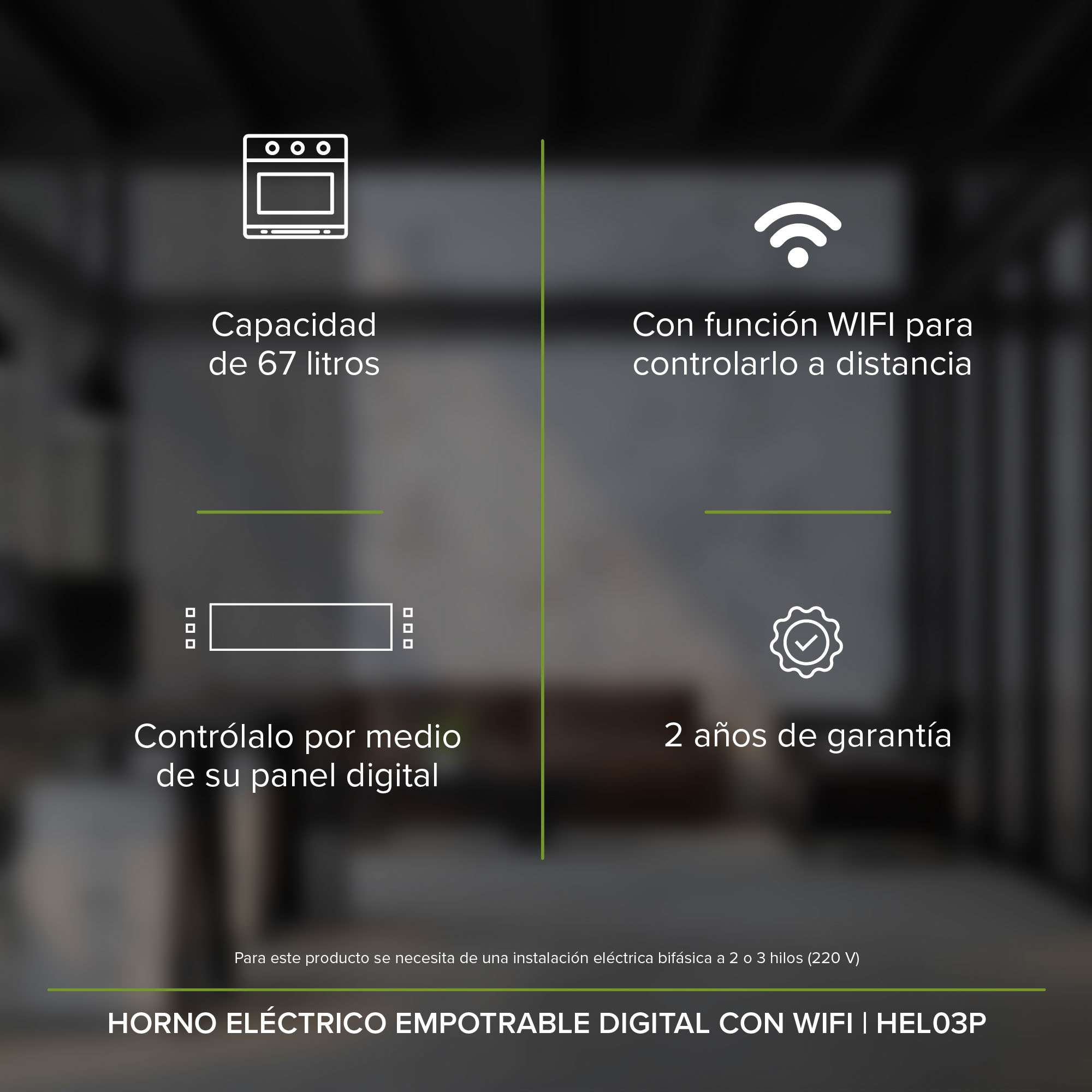 Foto 4 | Horno Eléctrico Avera HEL03P color Negro 67 L Empotrable Digital Wifi 220 V