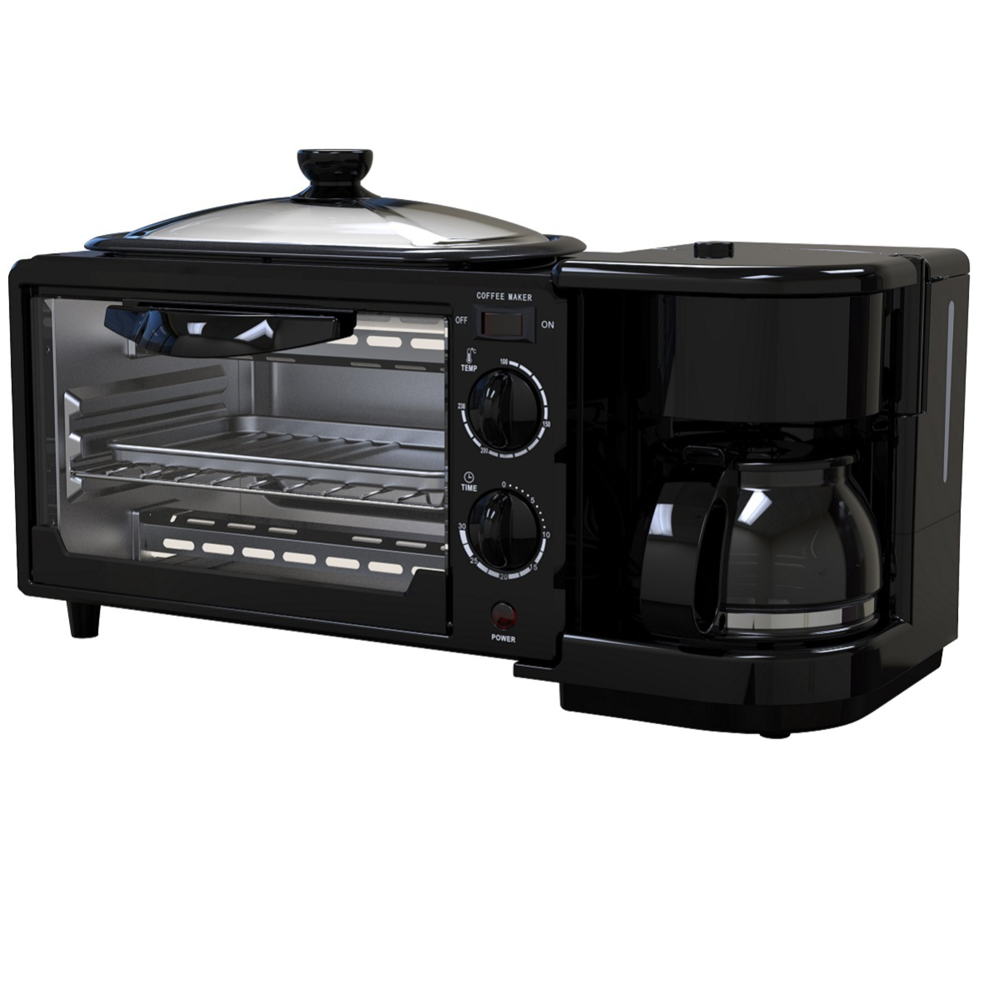 Horno Eléctrico para Desayuno incluye Cafetera Negro 3 en 1 ED8 Pink Garlic