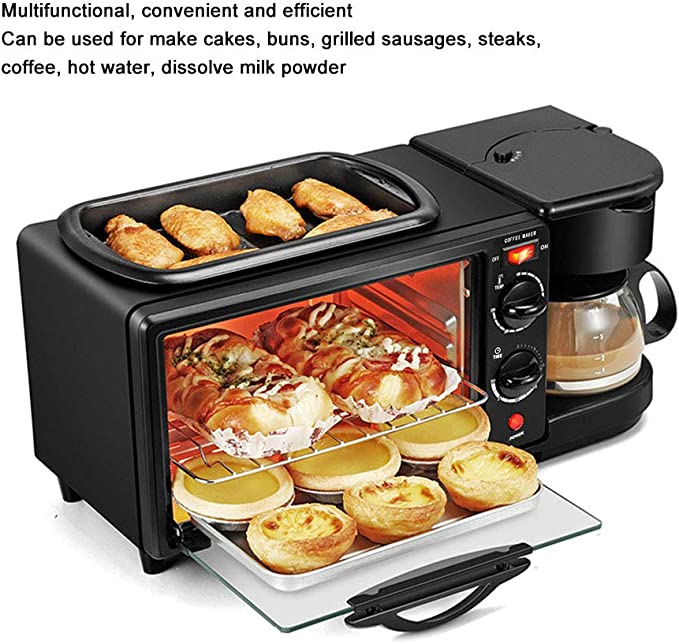 Foto 4 pulgar | Horno Eléctrico para Desayuno incluye Cafetera Negro 3 en 1 ED8 Pink Garlic