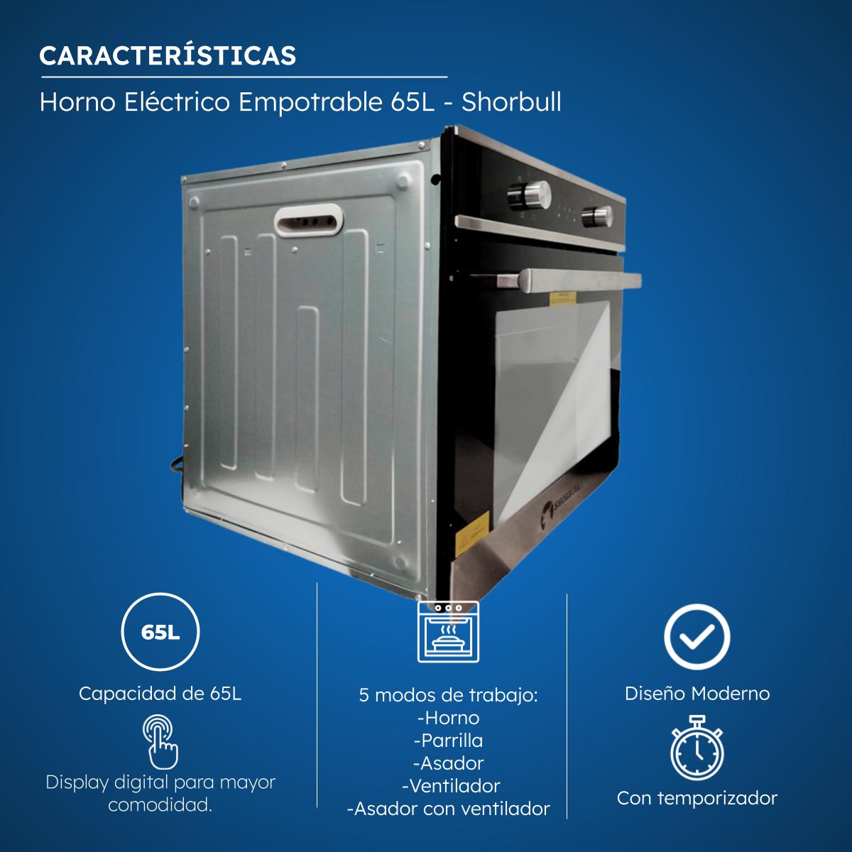 Foto 6 | Horno Empotrable Eléctrico Shorbull 65l Convección