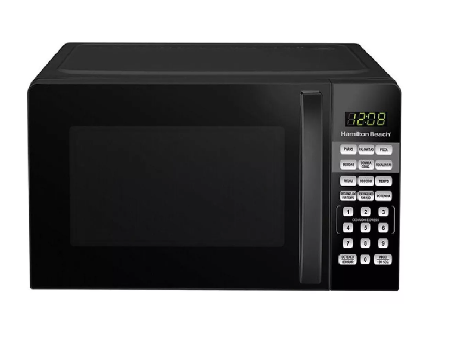 Horno de Microondas Hamilton Beach 0.7L Negro con Acabado Espejo