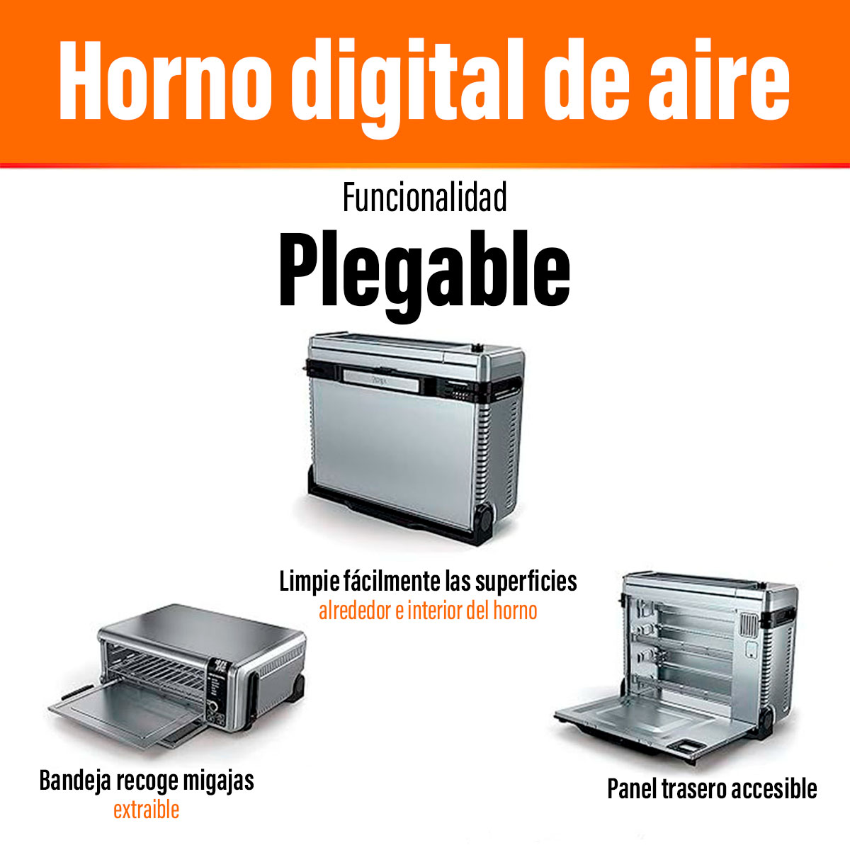 Foto 6 pulgar | Horno Freidora de Aire 9 en 1 Ready Cook de Acero Inoxidable 1800 Watts