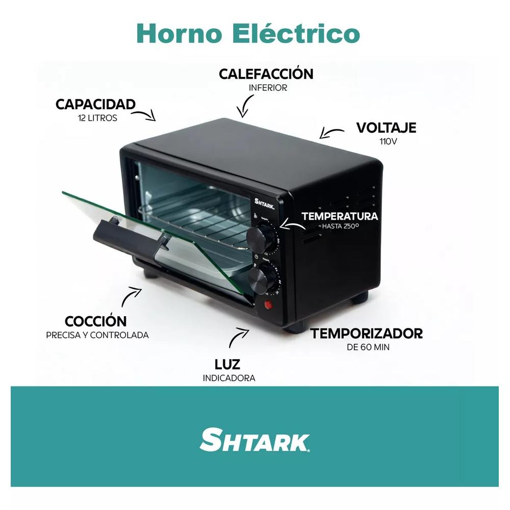 Foto 3 pulgar | Horno Eléctrico Shtark Shthe Capacidad 12 L 60 Min