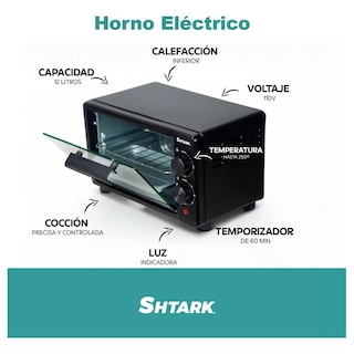 Foto 2 | Horno Eléctrico Shtark Shthe Capacidad 12 L 60 Min