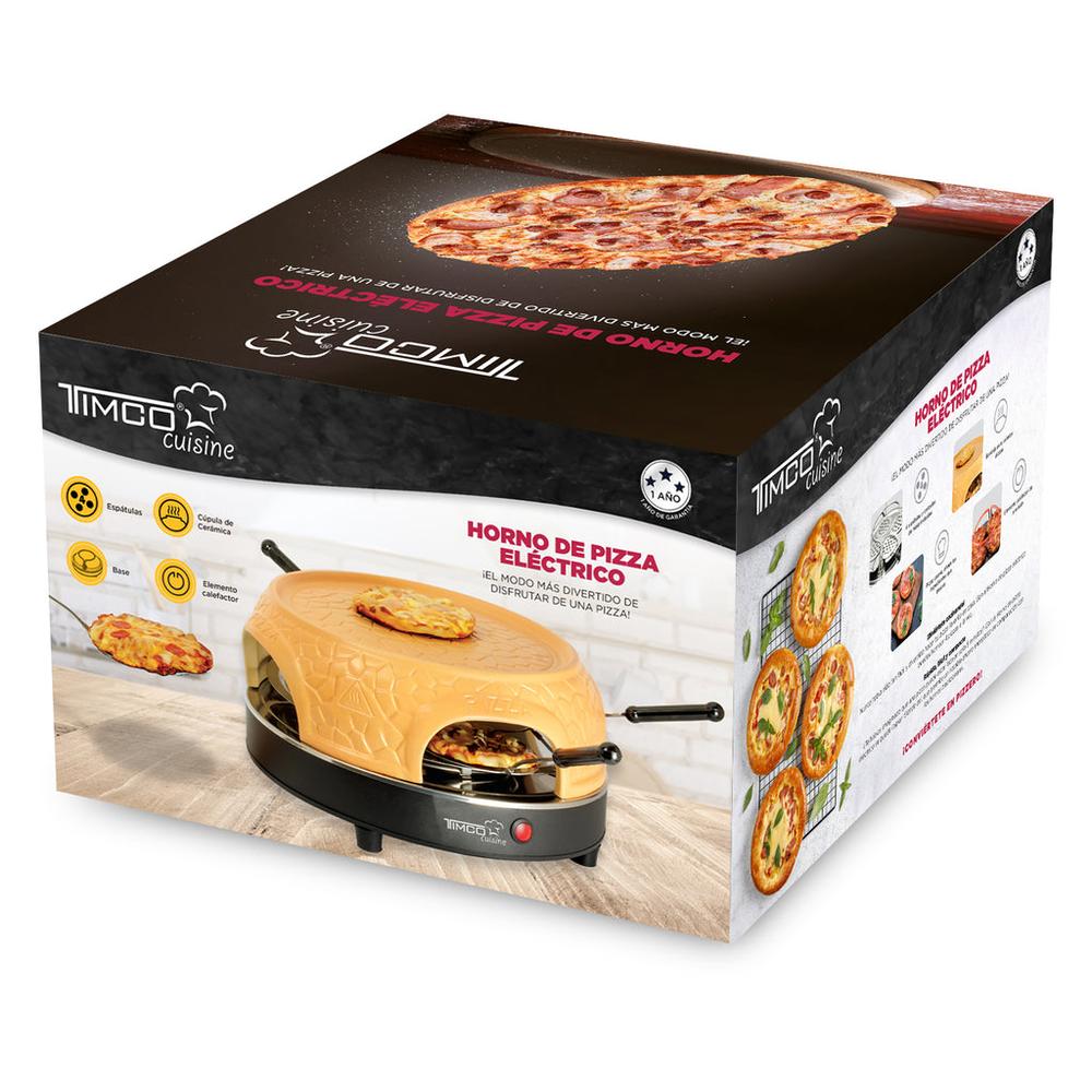Foto 6 pulgar | Horno Eléctrico Pizza Mini Portátil Cerámica 4 Piezas Timco