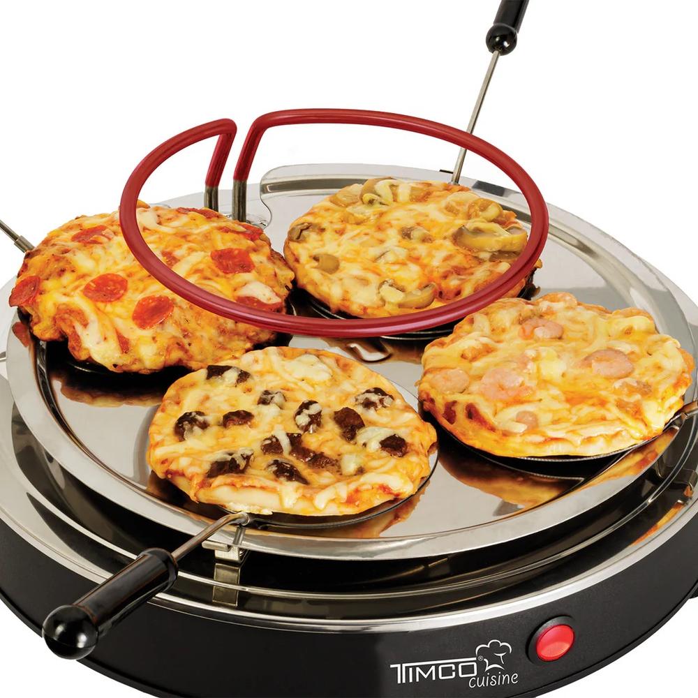 Foto 8 pulgar | Horno Eléctrico Pizza Mini Portátil Cerámica 4 Piezas Timco