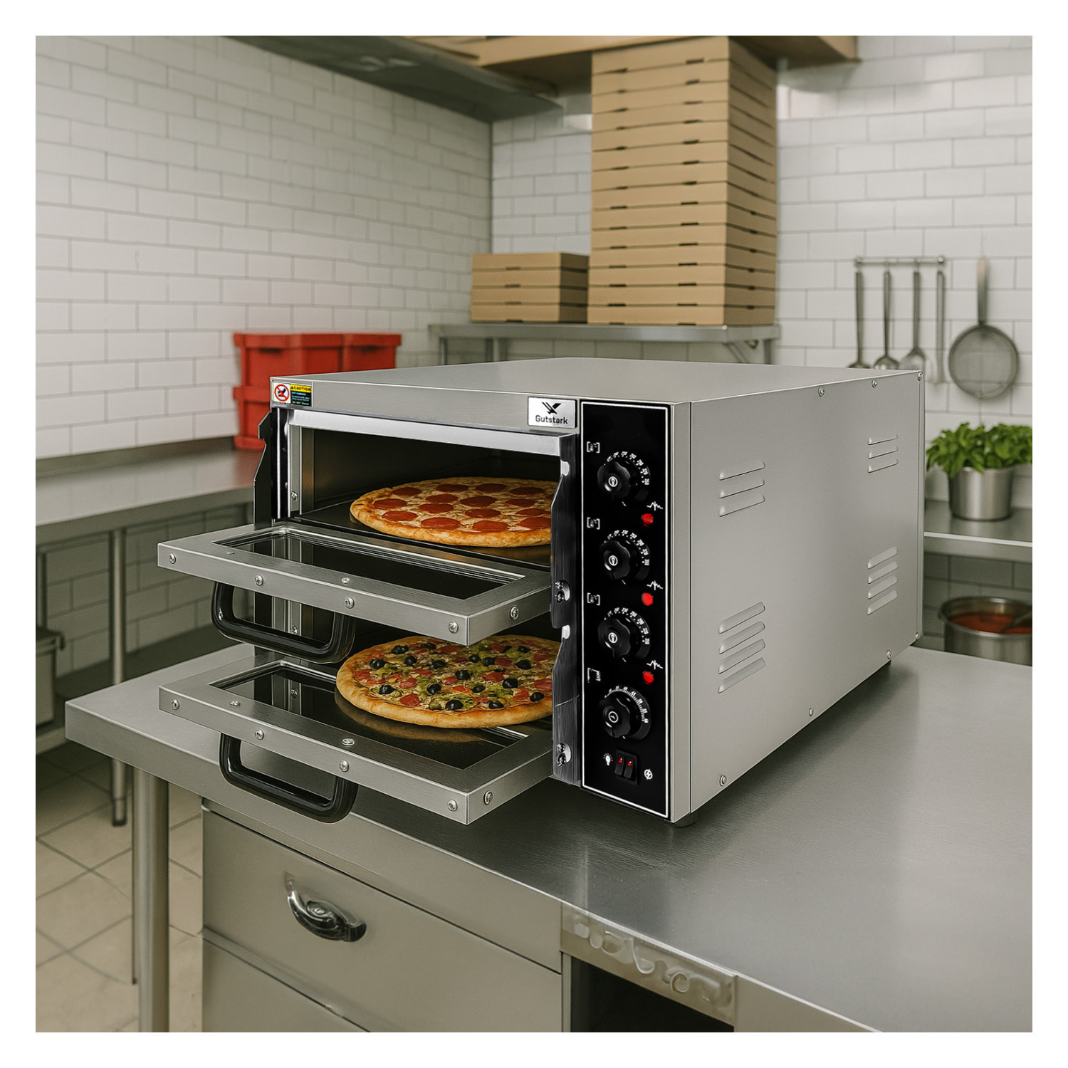 Foto 4 pulgar | Horno Electrico Industrial Pizza Pan 40 Cm 300w 350°c Gutstark Home