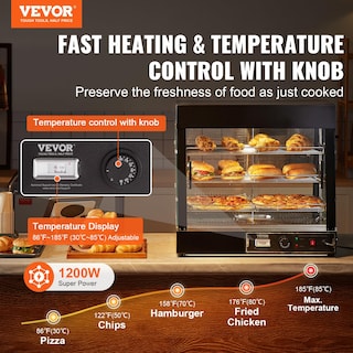 Foto 2 | Pantalla Para Calentar Alimentos Vevor De 3 Niveles, 111 L, 1200 W, Con Luz Y Temperatura - Venta Internacional.