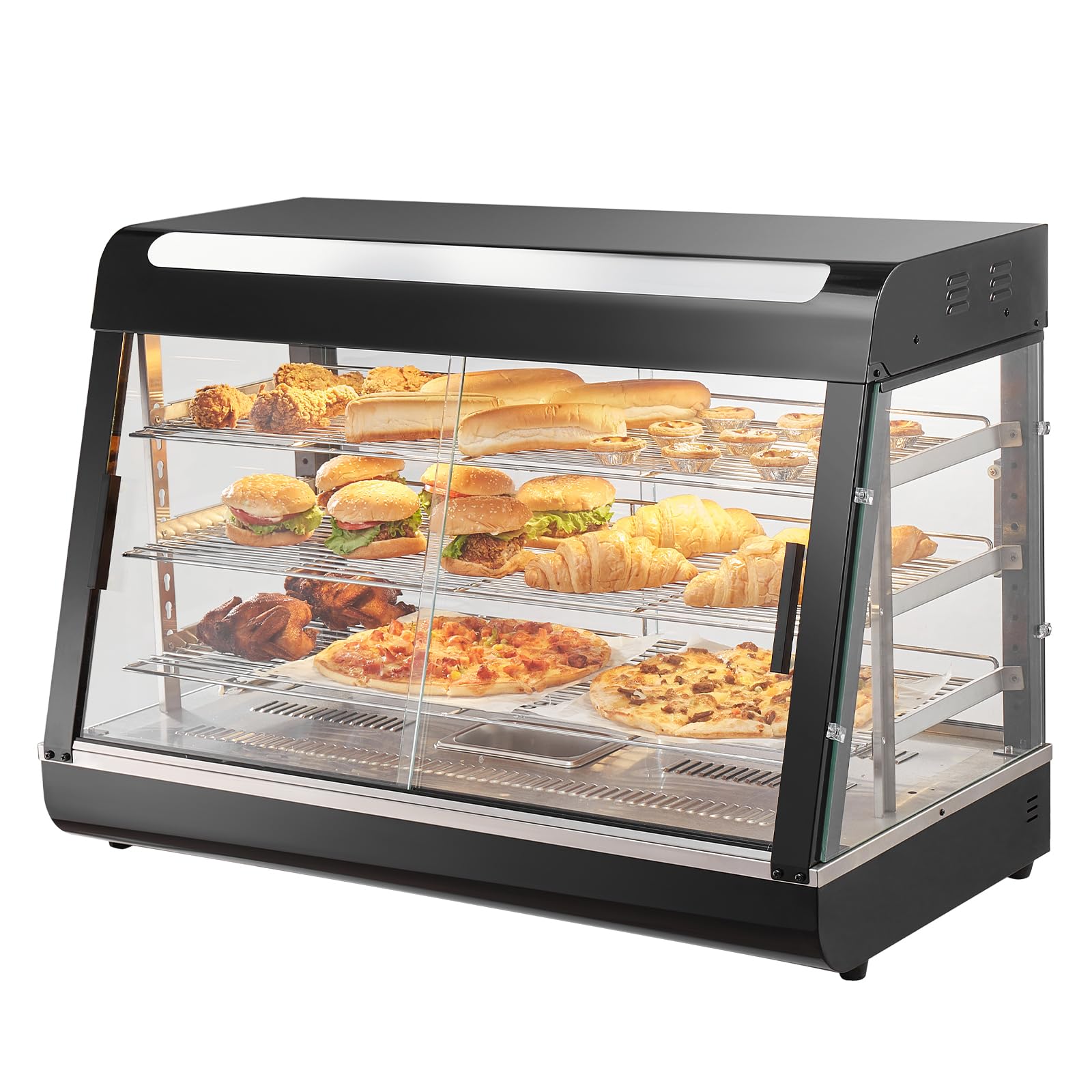 Pantalla Para Calentar Alimentos Vevor, 3 Niveles, 1500 W, 130 L, Con Luz Y Temperatura - Venta Internacional.