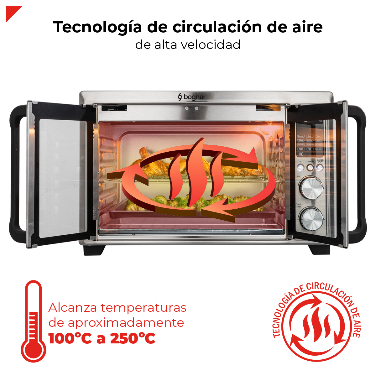 Foto 6 pulgar | Horno Freidora de Aire Bogner BAF300 Acero Inoxidable 30 l
