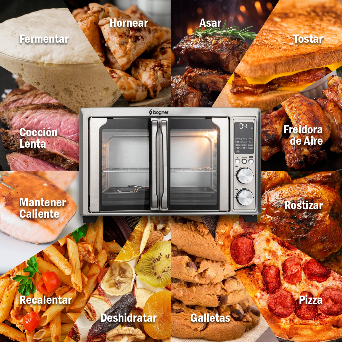 Foto 8 pulgar | Horno Freidora de Aire Bogner BAF300 Acero Inoxidable 30 l