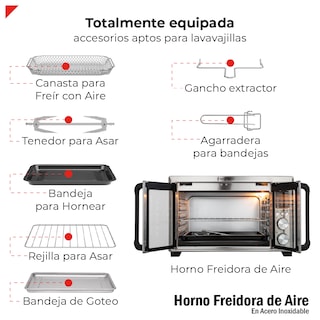 Foto 8 | Horno Freidora de Aire Bogner BAF300 Acero Inoxidable 30 l