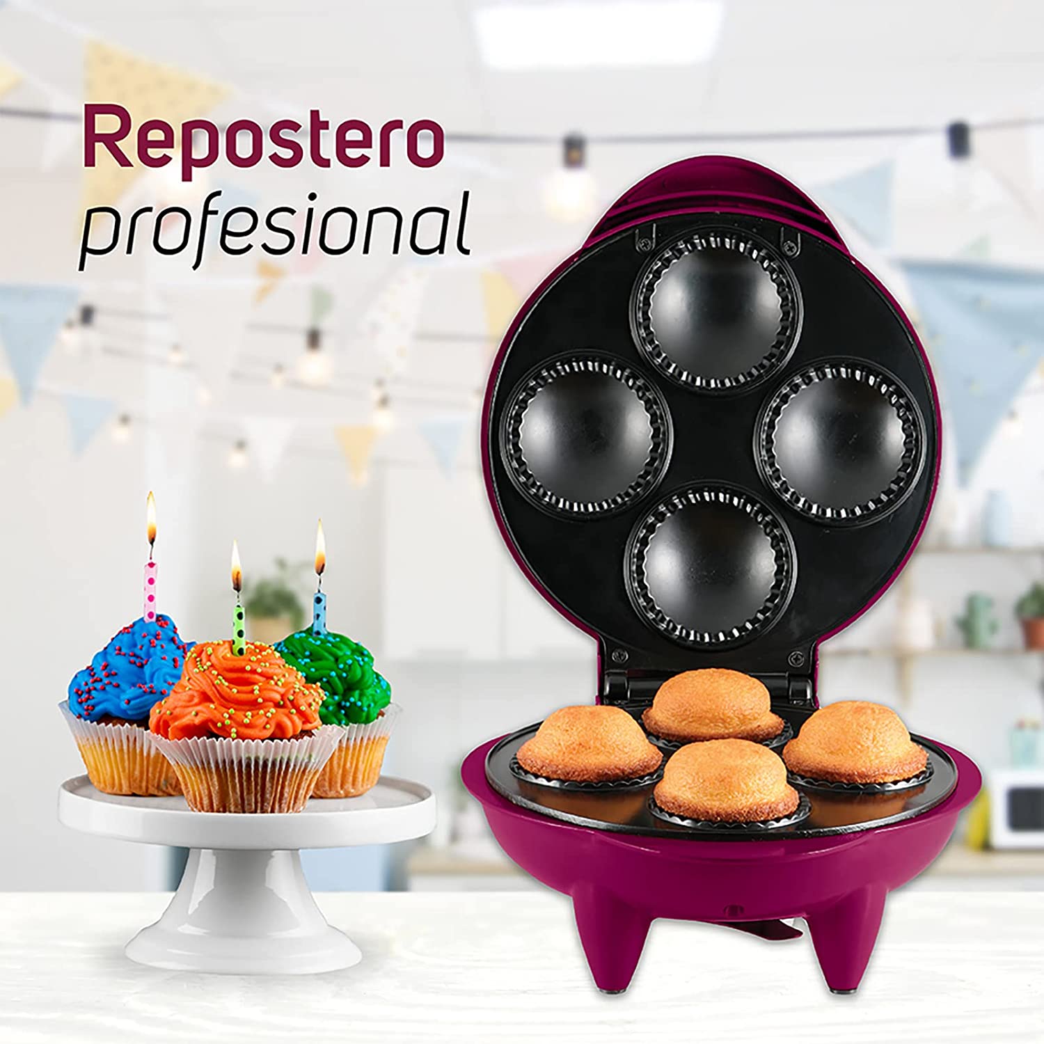 Foto 4 | Maquina para Cupcakes Taurus Púrpura 4 Piezas Rápido Chicos