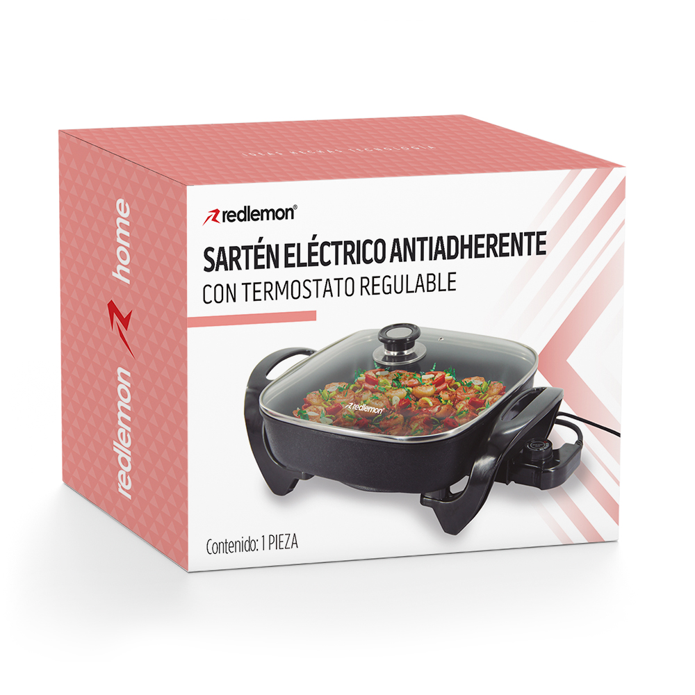 Foto 9 pulgar | Sartén Eléctrico Antiadherente 4.5 L Portátil con Tapa 5 Temperaturas Redlemon Negro 83446-bl