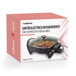 Foto 8 | Sartén Eléctrico Antiadherente 4.5 L Portátil con Tapa 5 Temperaturas Redlemon Negro 83446-bl