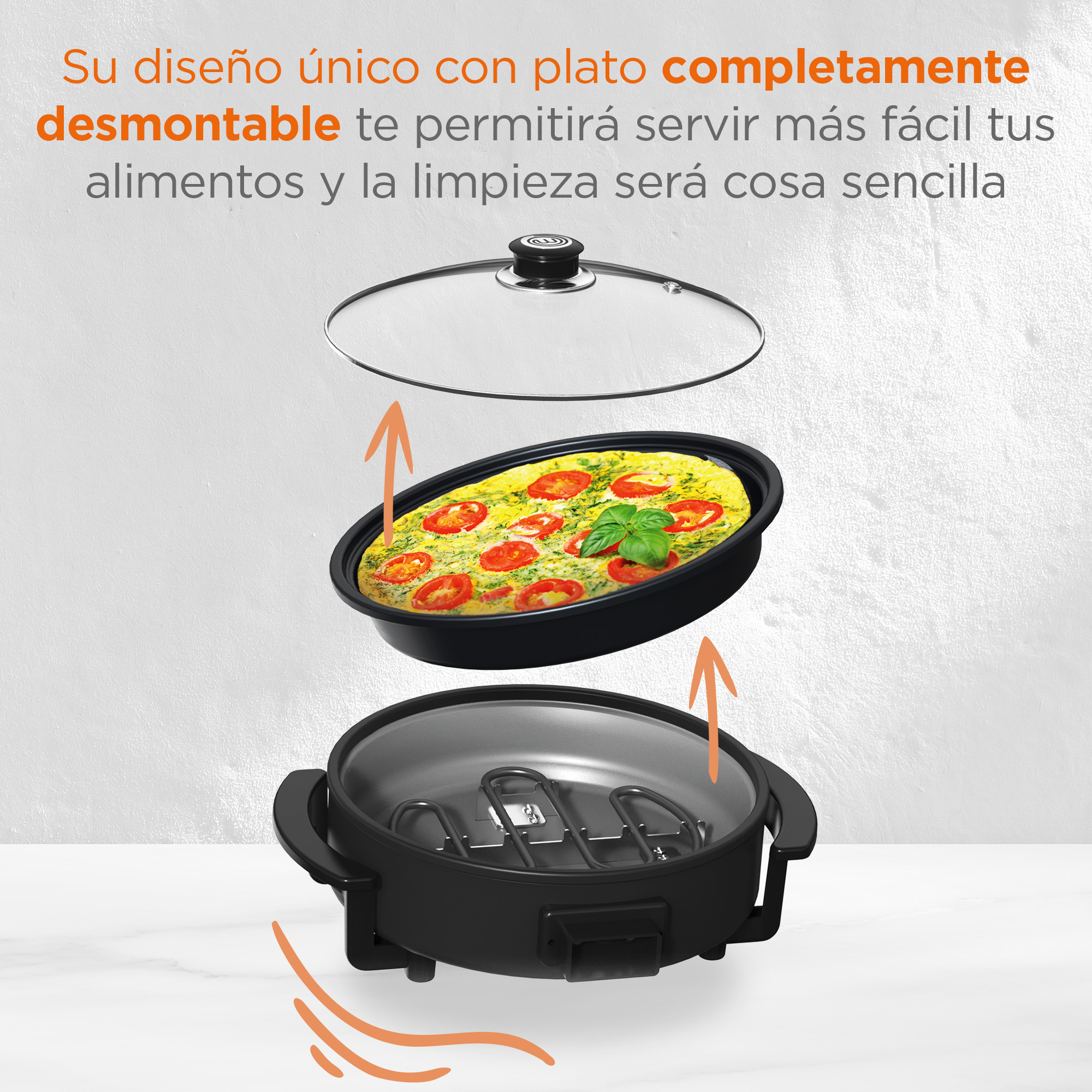 Foto 8 pulgar | Sartén Eléctrico Desmontable Masterchef By Hukën 2.5l Negro