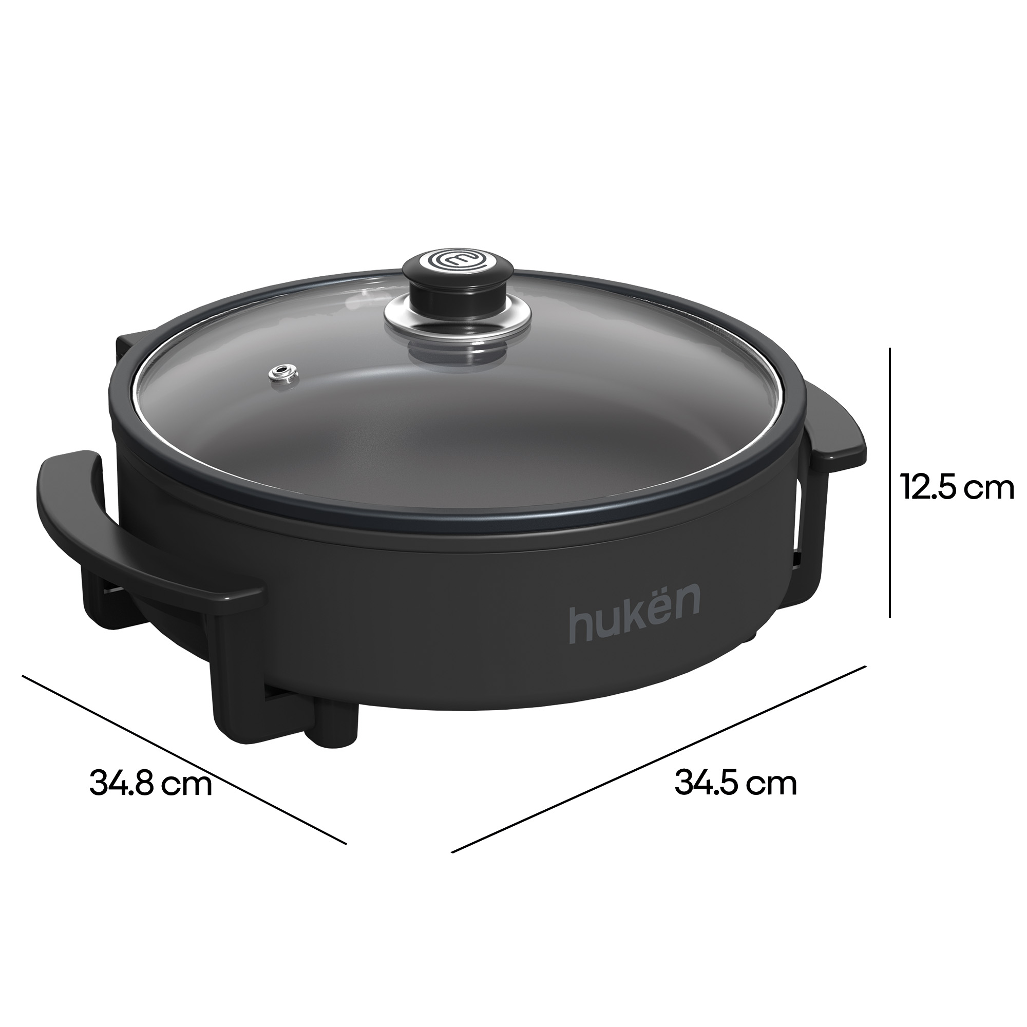 Foto 9 pulgar | Sartén Eléctrico Desmontable Masterchef By Hukën 2.5l Negro