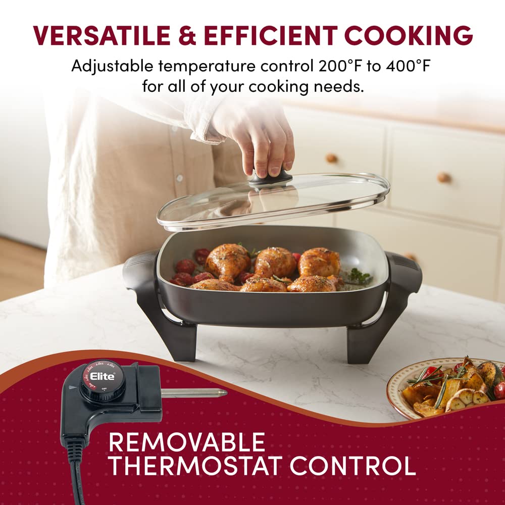 Foto 6 | Sartén Eléctrica Elite Gourmet Eg2212 Ceralast™ Sin Pfas - Venta Internacional.