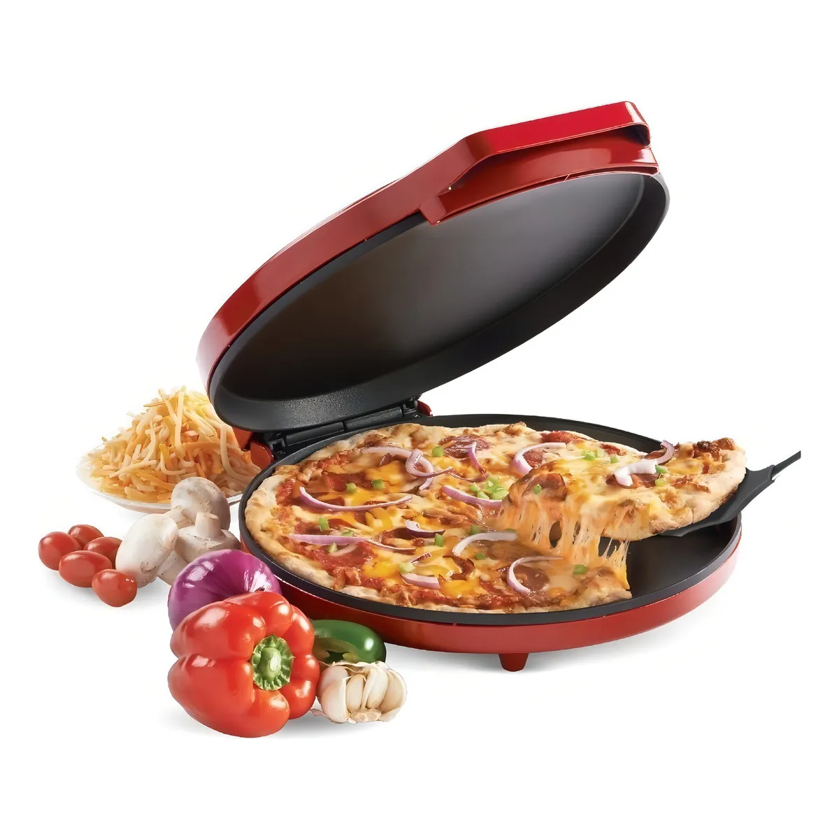 Foto 5 pulgar | Pizzero Grill Antiadherente Acero Inoxidable Eo Safe Imports Esi-20316 Rojo