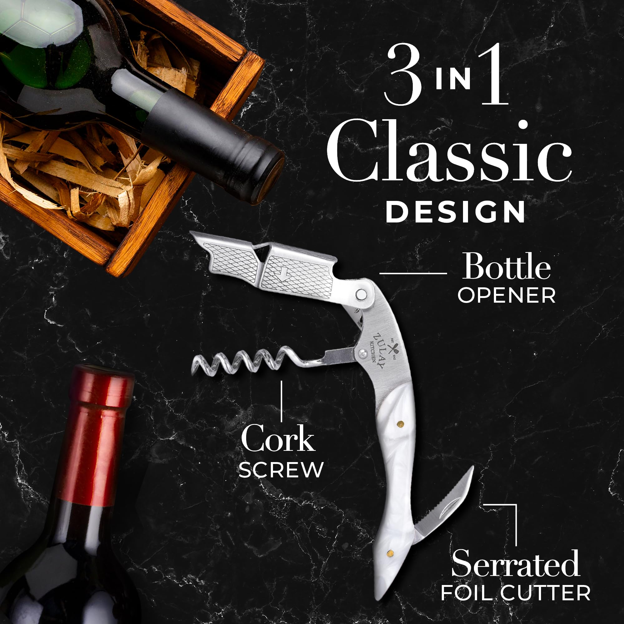 Foto 7 | Abridor De Vino Zulay Kitchen Premium 420 Con Forma De Sacacorchos, Acero Inoxidable - Venta Internacional.