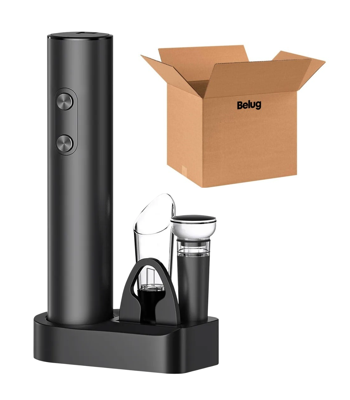 Foto 1 | Sacacorchos De Vino Eléctrico 4 En 1 Con Base Kit Sacacorcho Negro